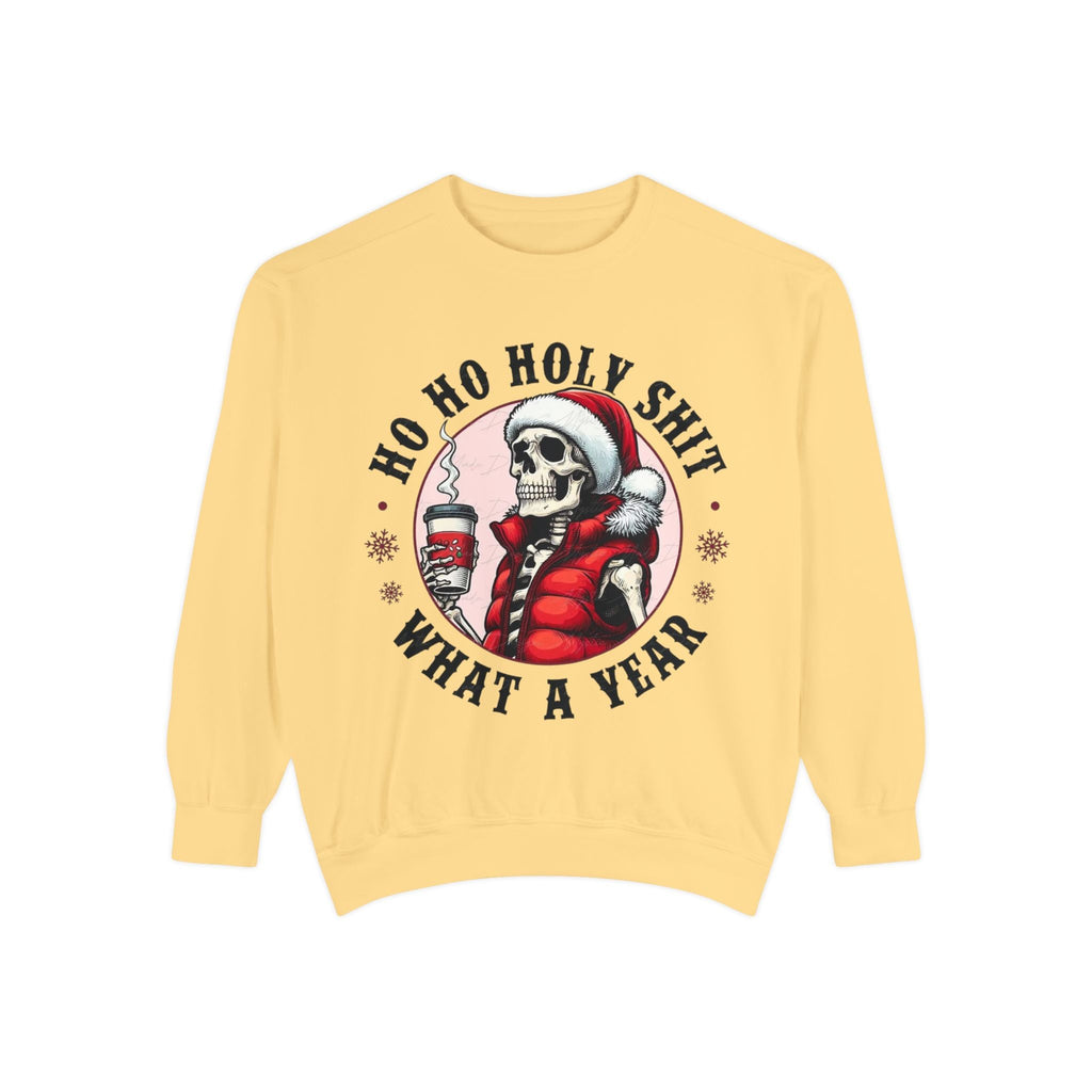 Halloween Holiday cheer Festive Skeleton Sweatshirt - Unisex Garment - Dyed, Holiday Gift, Cozy Vibe, Unique Christmas Apparel, Funny Sweater - Metamorphosis Creations