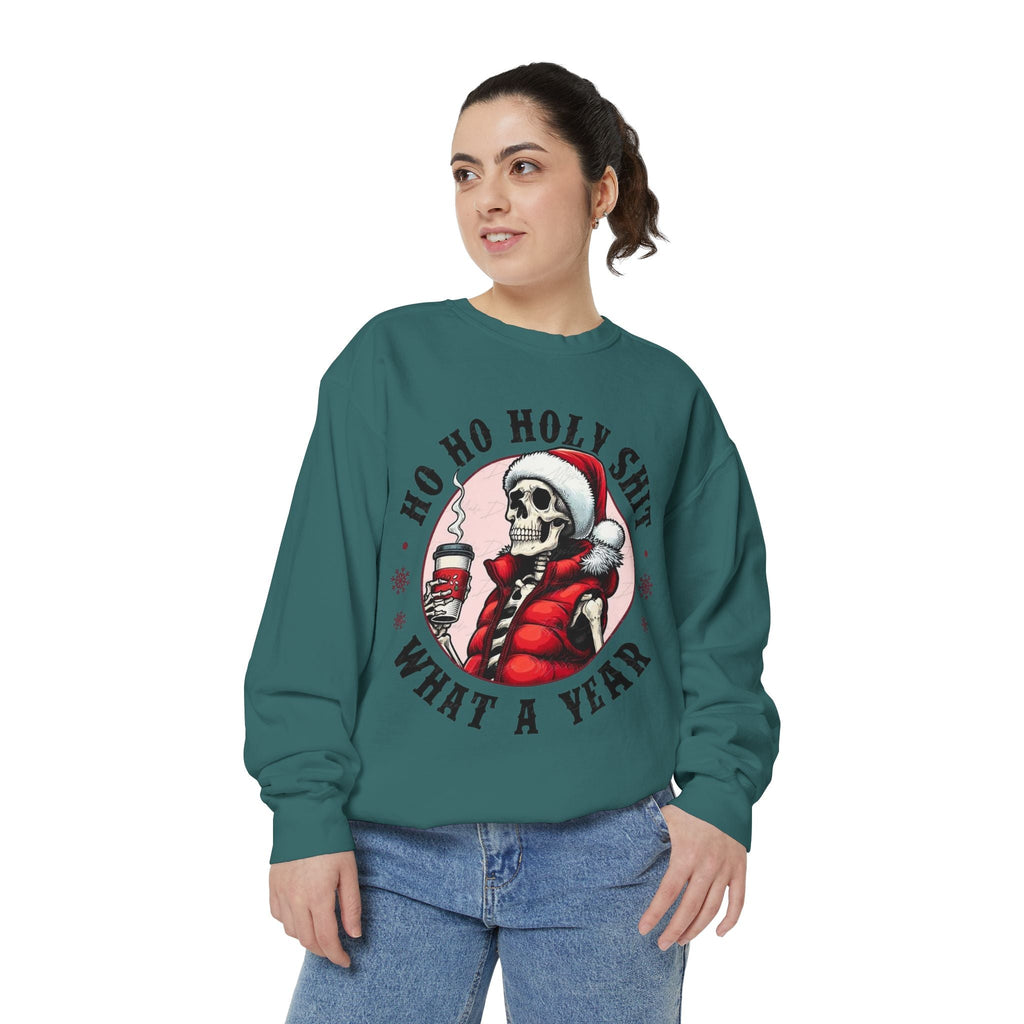 Halloween Holiday cheer Festive Skeleton Sweatshirt - Unisex Garment - Dyed, Holiday Gift, Cozy Vibe, Unique Christmas Apparel, Funny Sweater - Metamorphosis Creations