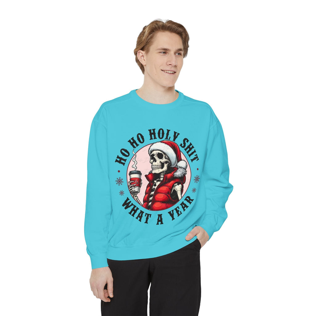 Halloween Holiday cheer Festive Skeleton Sweatshirt - Unisex Garment - Dyed, Holiday Gift, Cozy Vibe, Unique Christmas Apparel, Funny Sweater - Metamorphosis Creations