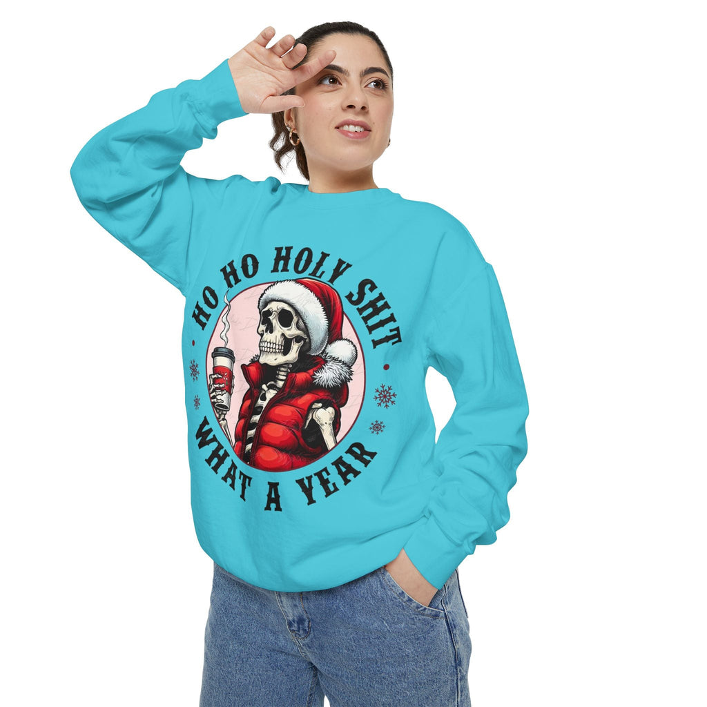 Halloween Holiday cheer Festive Skeleton Sweatshirt - Unisex Garment - Dyed, Holiday Gift, Cozy Vibe, Unique Christmas Apparel, Funny Sweater - Metamorphosis Creations