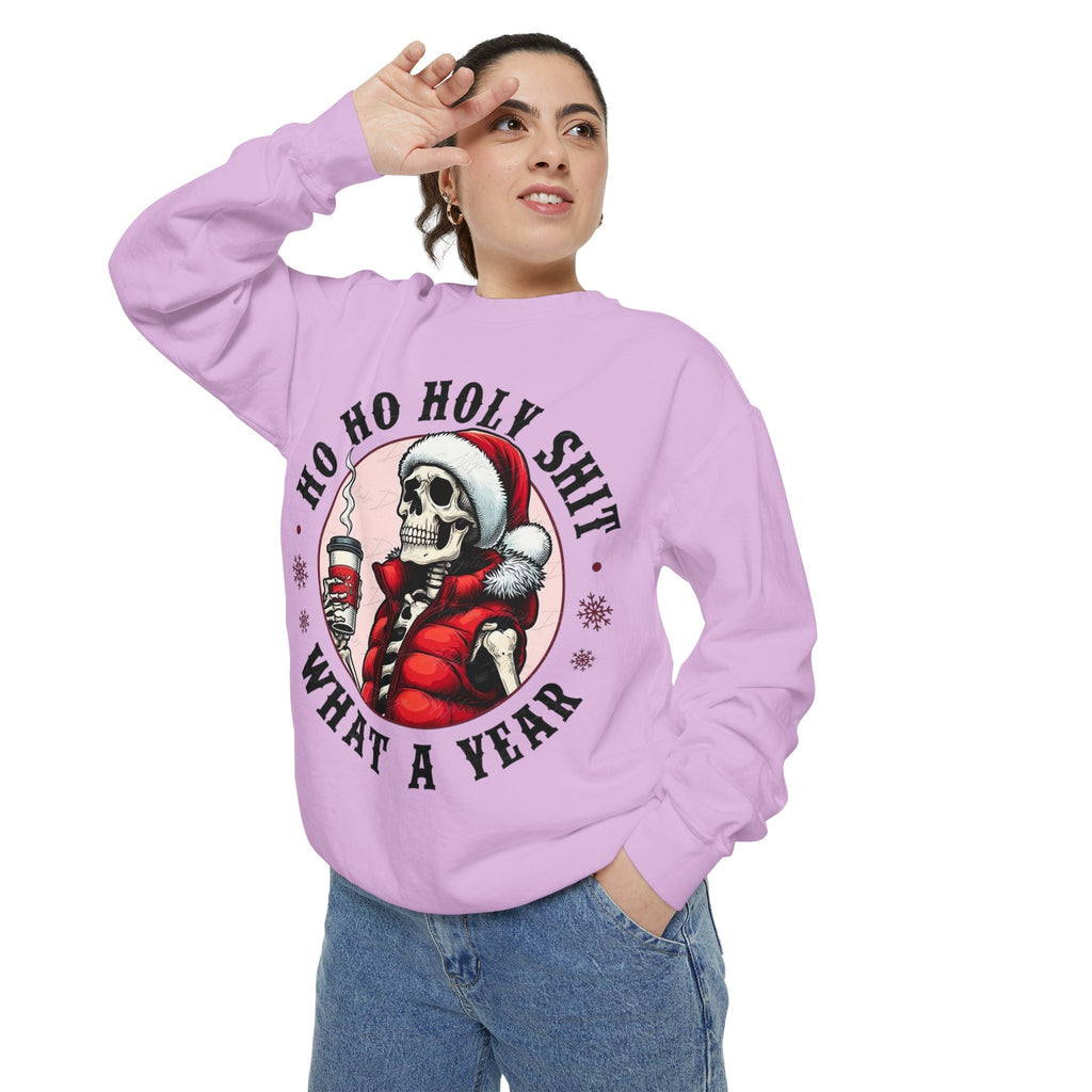 Halloween Holiday cheer Festive Skeleton Sweatshirt - Unisex Garment - Dyed, Holiday Gift, Cozy Vibe, Unique Christmas Apparel, Funny Sweater - Metamorphosis Creations