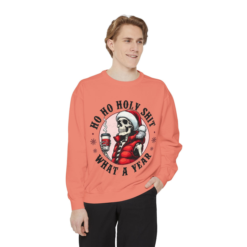 Halloween Holiday cheer Festive Skeleton Sweatshirt - Unisex Garment - Dyed, Holiday Gift, Cozy Vibe, Unique Christmas Apparel, Funny Sweater - Metamorphosis Creations