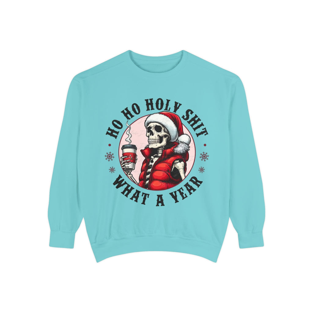 Halloween Holiday cheer Festive Skeleton Sweatshirt - Unisex Garment - Dyed, Holiday Gift, Cozy Vibe, Unique Christmas Apparel, Funny Sweater - Metamorphosis Creations