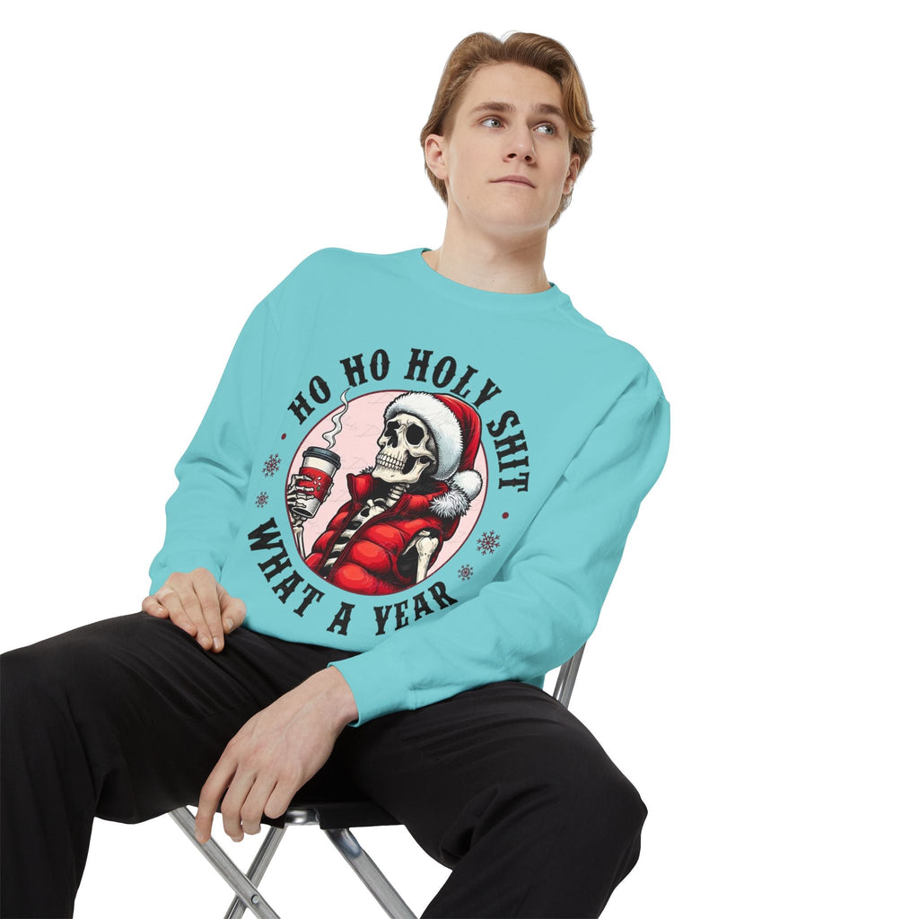 Halloween Holiday cheer Festive Skeleton Sweatshirt - Unisex Garment - Dyed, Holiday Gift, Cozy Vibe, Unique Christmas Apparel, Funny Sweater - Metamorphosis Creations