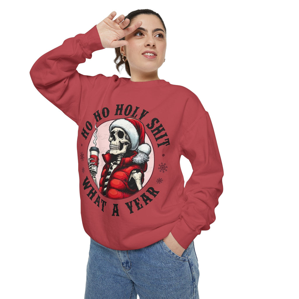 Halloween Holiday cheer Festive Skeleton Sweatshirt - Unisex Garment - Dyed, Holiday Gift, Cozy Vibe, Unique Christmas Apparel, Funny Sweater - Metamorphosis Creations
