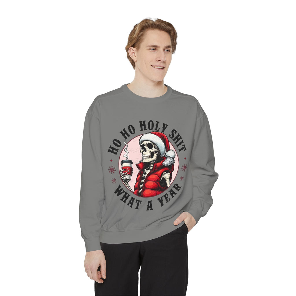 Halloween Holiday cheer Festive Skeleton Sweatshirt - Unisex Garment - Dyed, Holiday Gift, Cozy Vibe, Unique Christmas Apparel, Funny Sweater - Metamorphosis Creations