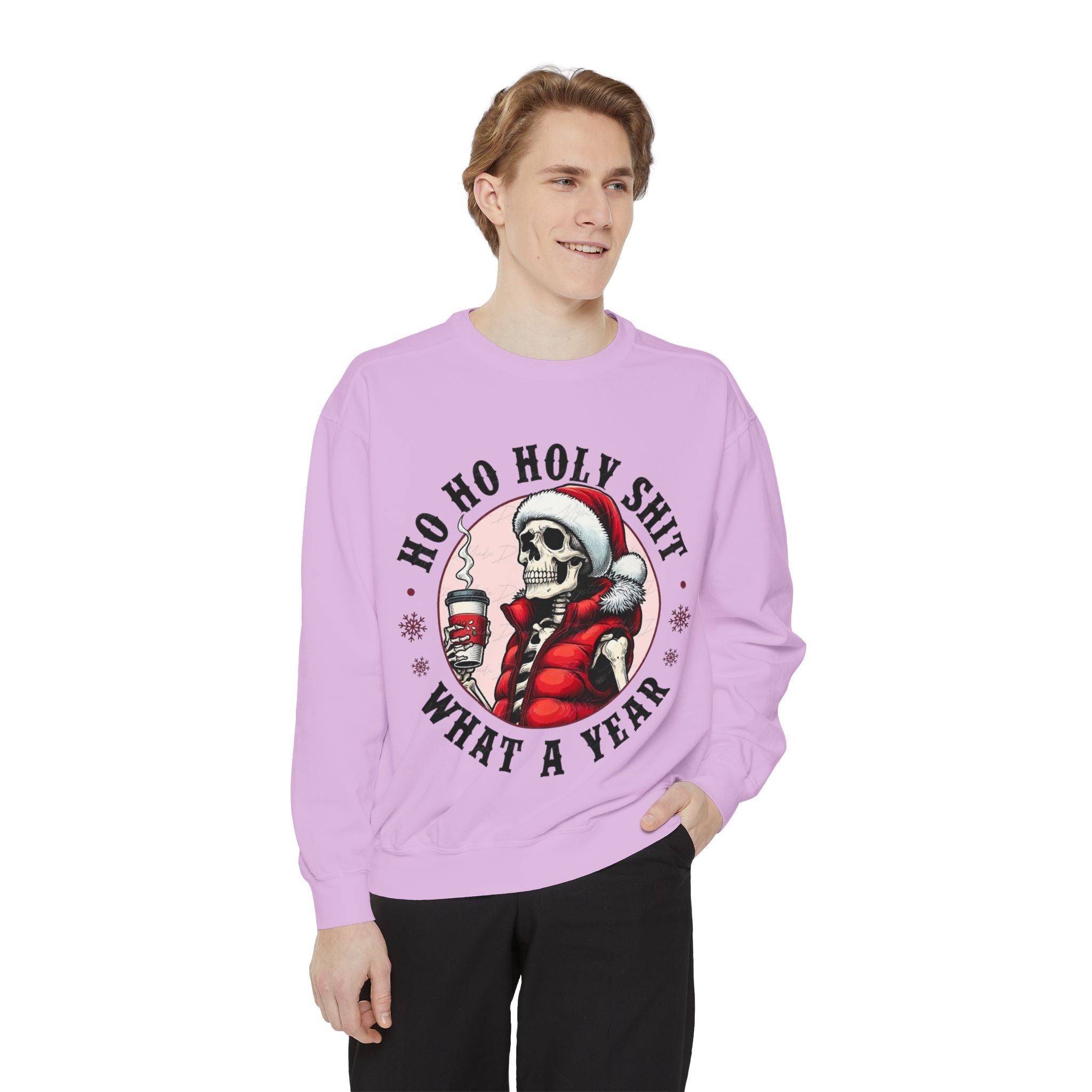 Halloween Holiday cheer Festive Skeleton Sweatshirt - Unisex Garment - Dyed, Holiday Gift, Cozy Vibe, Unique Christmas Apparel, Funny Sweater - Metamorphosis Creations