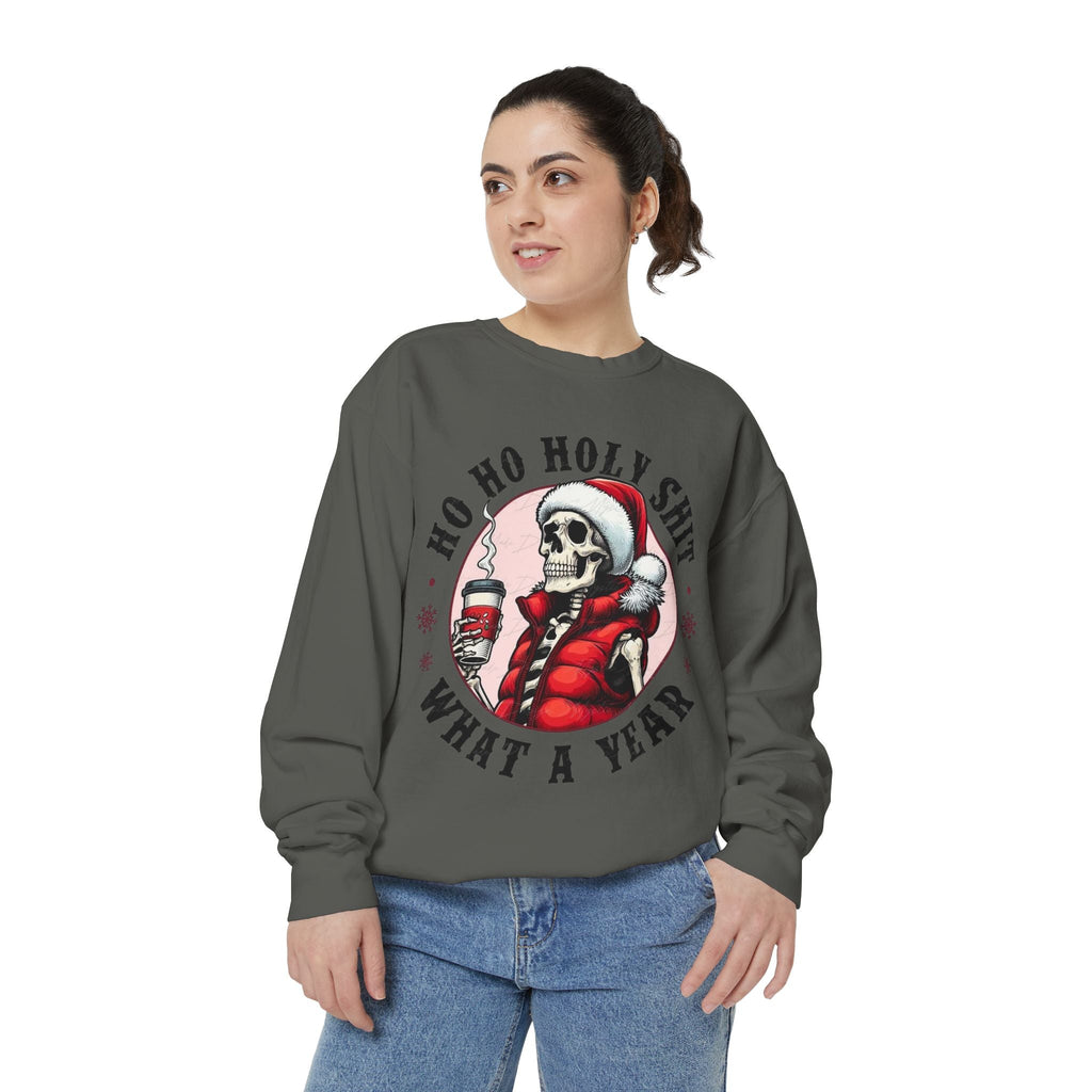 Halloween Holiday cheer Festive Skeleton Sweatshirt - Unisex Garment - Dyed, Holiday Gift, Cozy Vibe, Unique Christmas Apparel, Funny Sweater - Metamorphosis Creations