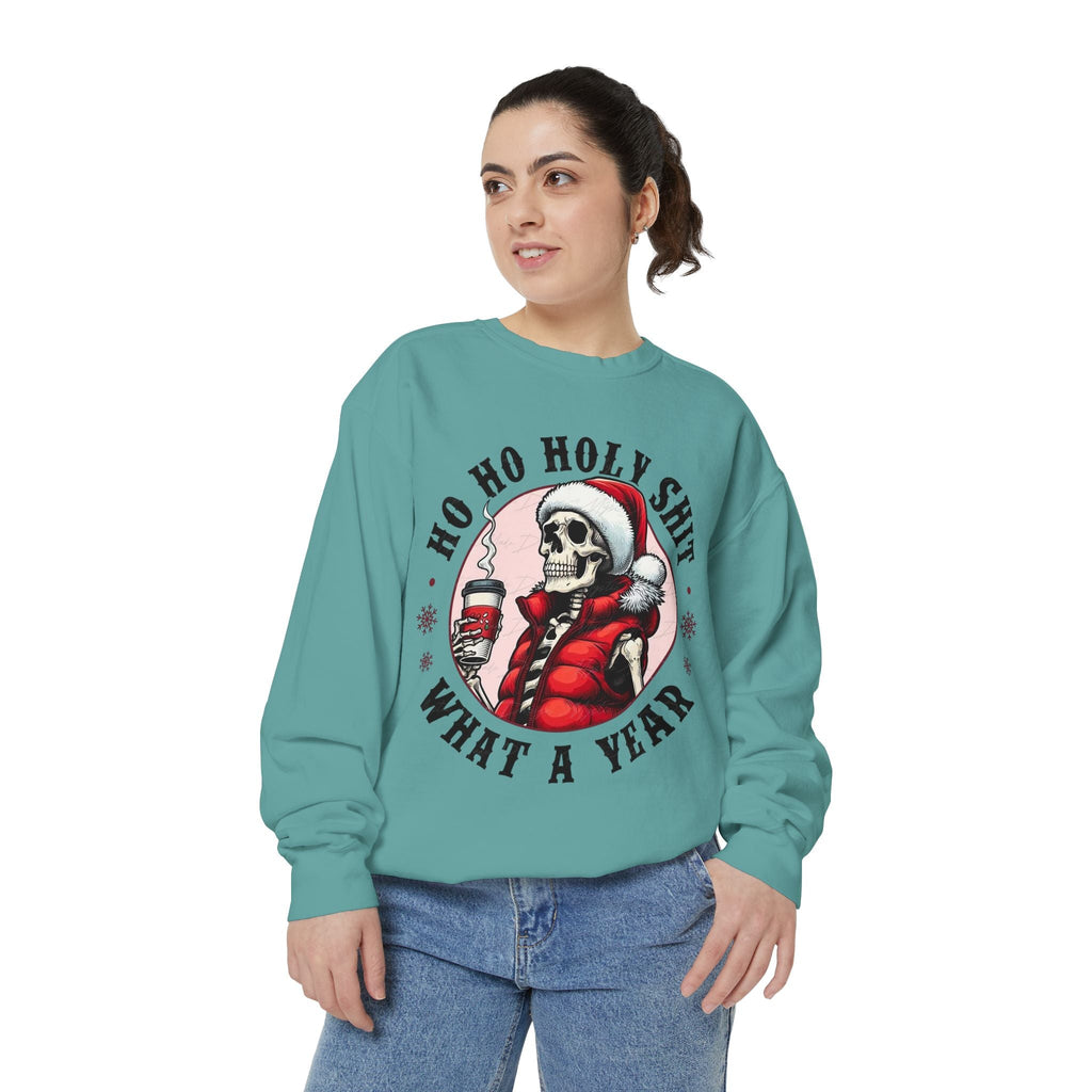 Halloween Holiday cheer Festive Skeleton Sweatshirt - Unisex Garment - Dyed, Holiday Gift, Cozy Vibe, Unique Christmas Apparel, Funny Sweater - Metamorphosis Creations