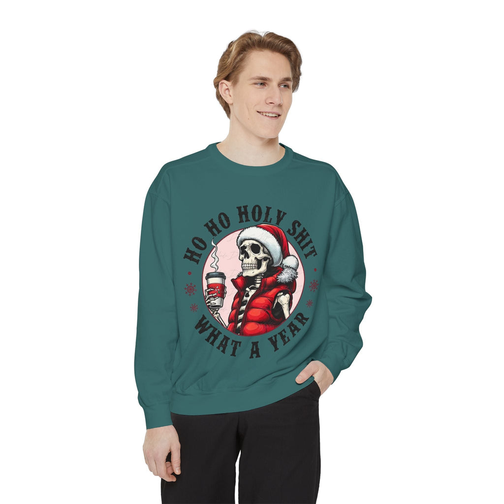 Halloween Holiday cheer Festive Skeleton Sweatshirt - Unisex Garment - Dyed, Holiday Gift, Cozy Vibe, Unique Christmas Apparel, Funny Sweater - Metamorphosis Creations