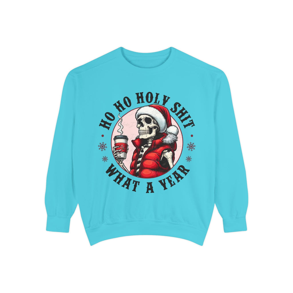 Halloween Holiday cheer Festive Skeleton Sweatshirt - Unisex Garment - Dyed, Holiday Gift, Cozy Vibe, Unique Christmas Apparel, Funny Sweater - Metamorphosis Creations
