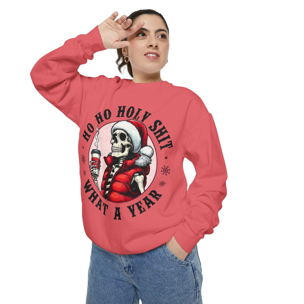 Halloween Holiday cheer Festive Skeleton Sweatshirt - Unisex Garment - Dyed, Holiday Gift, Cozy Vibe, Unique Christmas Apparel, Funny Sweater - Metamorphosis Creations