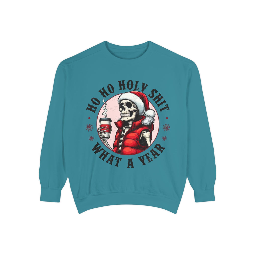 Halloween Holiday cheer Festive Skeleton Sweatshirt - Unisex Garment - Dyed, Holiday Gift, Cozy Vibe, Unique Christmas Apparel, Funny Sweater - Metamorphosis Creations