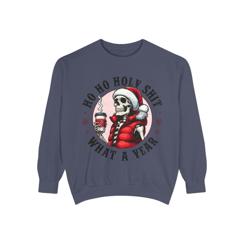 Halloween Holiday cheer Festive Skeleton Sweatshirt - Unisex Garment - Dyed, Holiday Gift, Cozy Vibe, Unique Christmas Apparel, Funny Sweater - Metamorphosis Creations