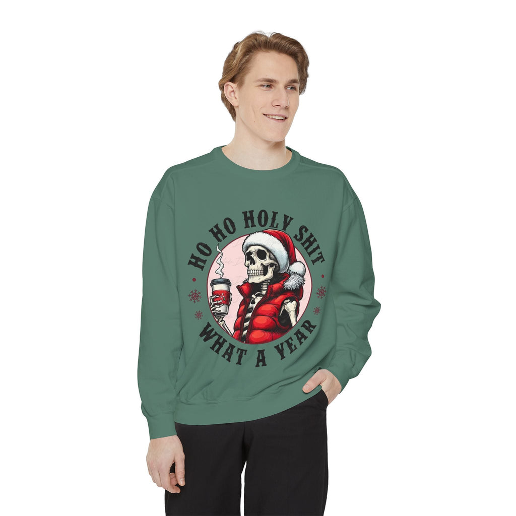 Halloween Holiday cheer Festive Skeleton Sweatshirt - Unisex Garment - Dyed, Holiday Gift, Cozy Vibe, Unique Christmas Apparel, Funny Sweater - Metamorphosis Creations
