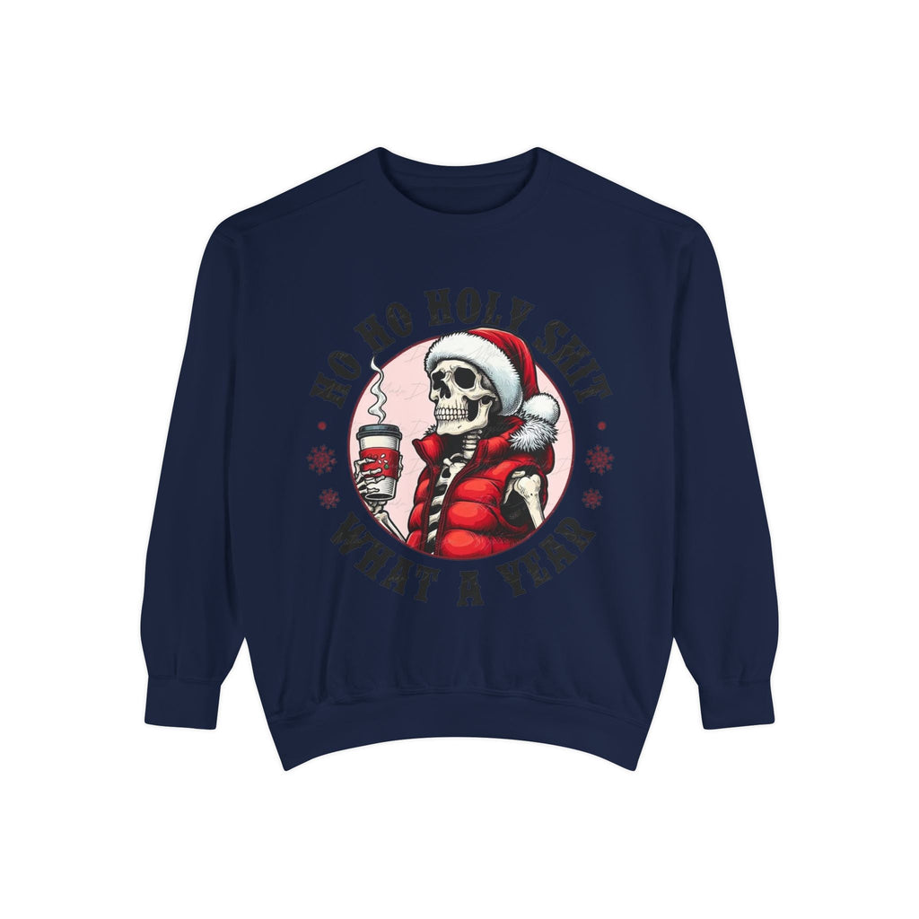 Halloween Holiday cheer Festive Skeleton Sweatshirt - Unisex Garment - Dyed, Holiday Gift, Cozy Vibe, Unique Christmas Apparel, Funny Sweater - Metamorphosis Creations