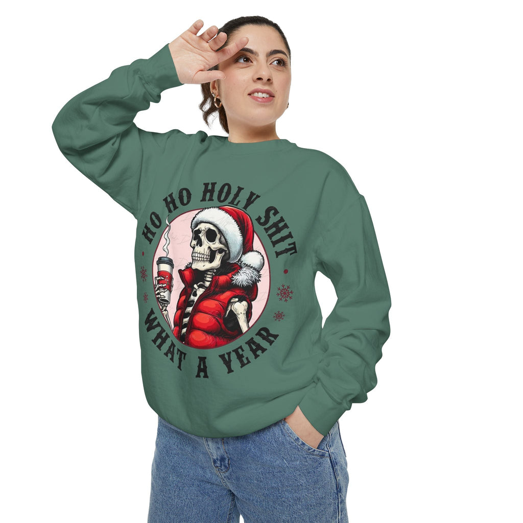 Halloween Holiday cheer Festive Skeleton Sweatshirt - Unisex Garment - Dyed, Holiday Gift, Cozy Vibe, Unique Christmas Apparel, Funny Sweater - Metamorphosis Creations