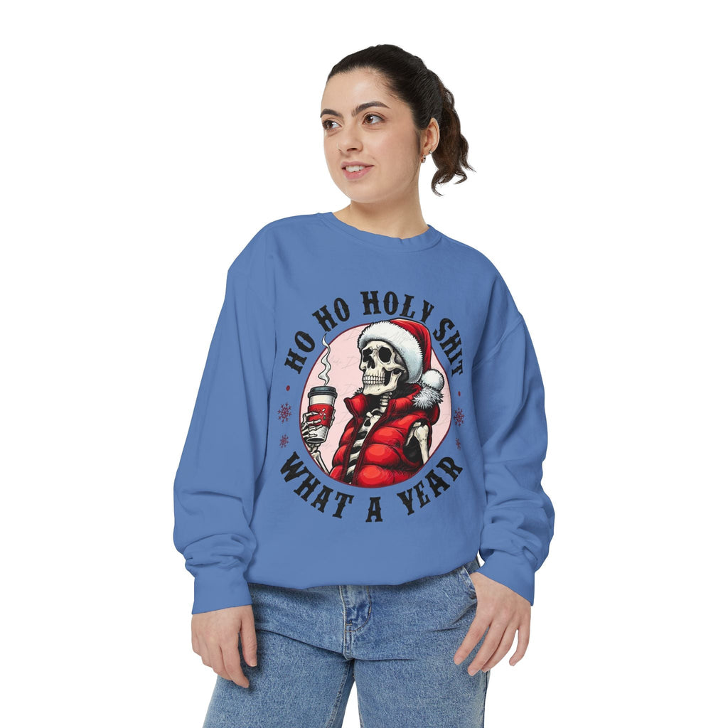Halloween Holiday cheer Festive Skeleton Sweatshirt - Unisex Garment - Dyed, Holiday Gift, Cozy Vibe, Unique Christmas Apparel, Funny Sweater - Metamorphosis Creations