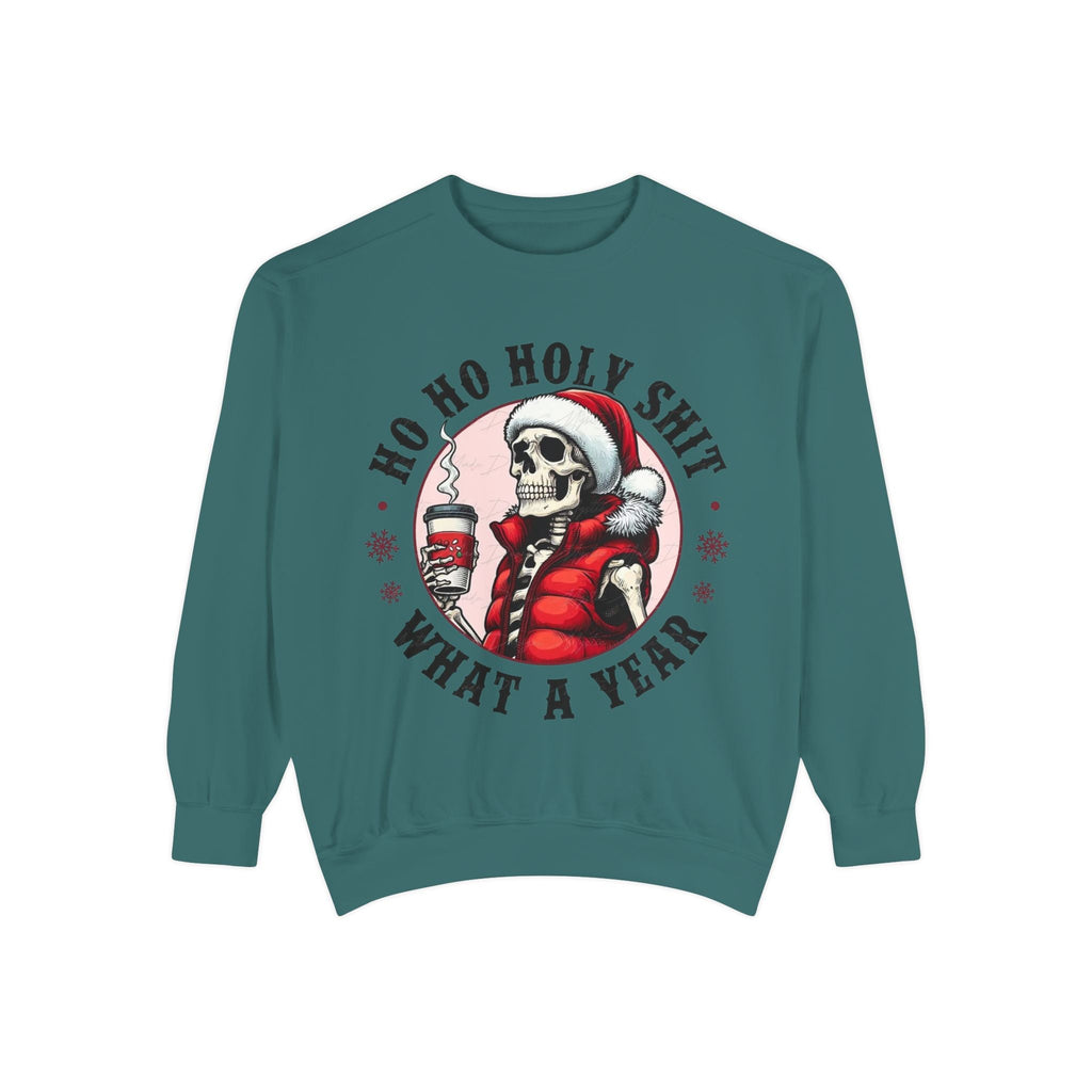 Halloween Holiday cheer Festive Skeleton Sweatshirt - Unisex Garment - Dyed, Holiday Gift, Cozy Vibe, Unique Christmas Apparel, Funny Sweater - Metamorphosis Creations