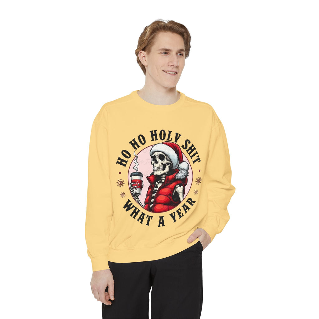 Halloween Holiday cheer Festive Skeleton Sweatshirt - Unisex Garment - Dyed, Holiday Gift, Cozy Vibe, Unique Christmas Apparel, Funny Sweater - Metamorphosis Creations