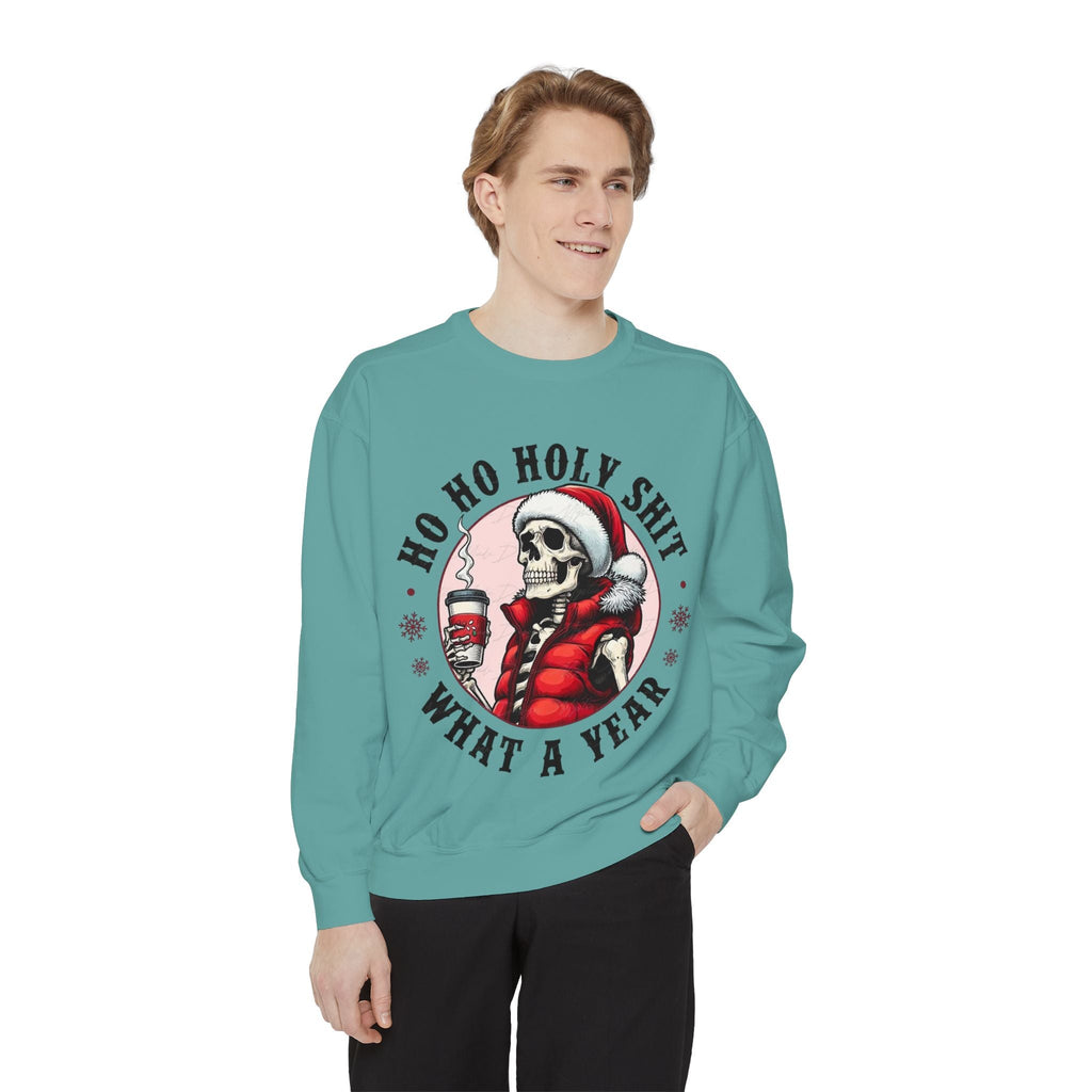 Halloween Holiday cheer Festive Skeleton Sweatshirt - Unisex Garment - Dyed, Holiday Gift, Cozy Vibe, Unique Christmas Apparel, Funny Sweater - Metamorphosis Creations
