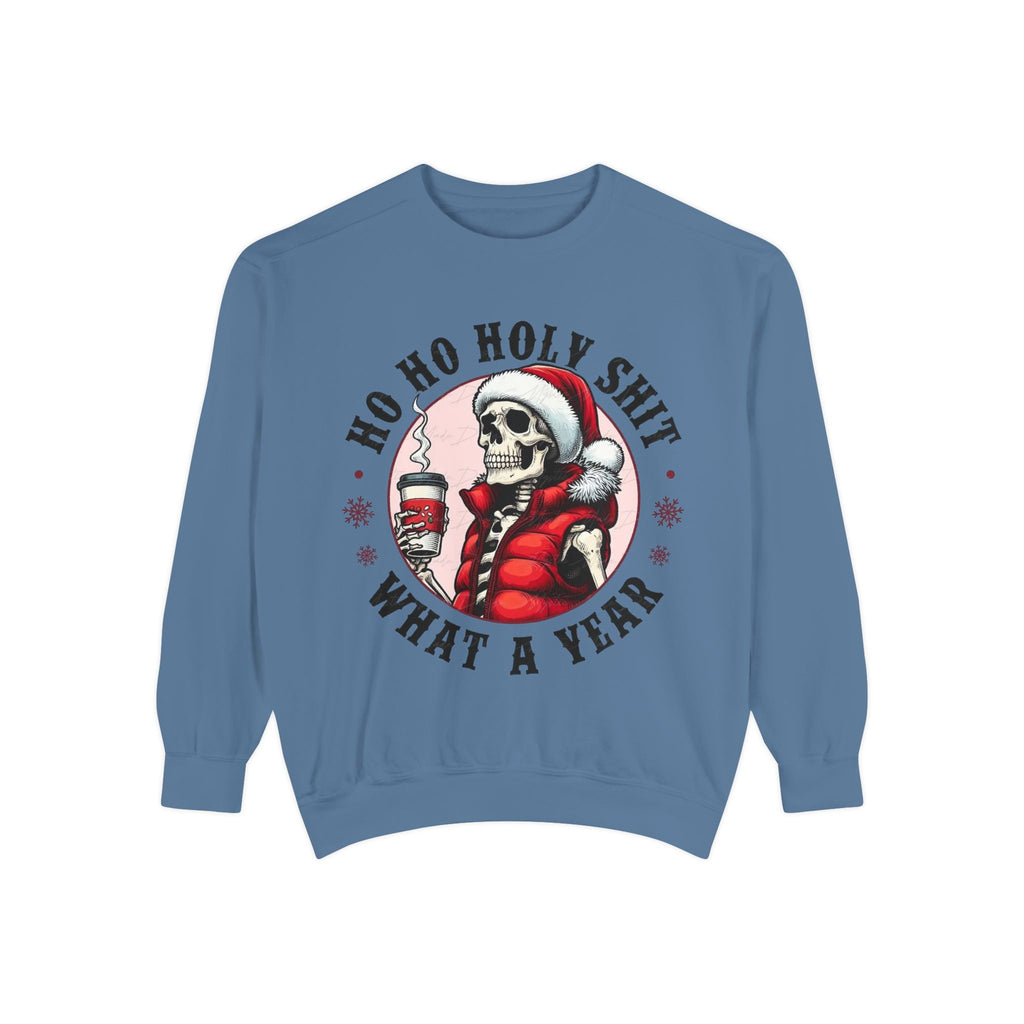 Halloween Holiday cheer Festive Skeleton Sweatshirt - Unisex Garment - Dyed, Holiday Gift, Cozy Vibe, Unique Christmas Apparel, Funny Sweater - Metamorphosis Creations