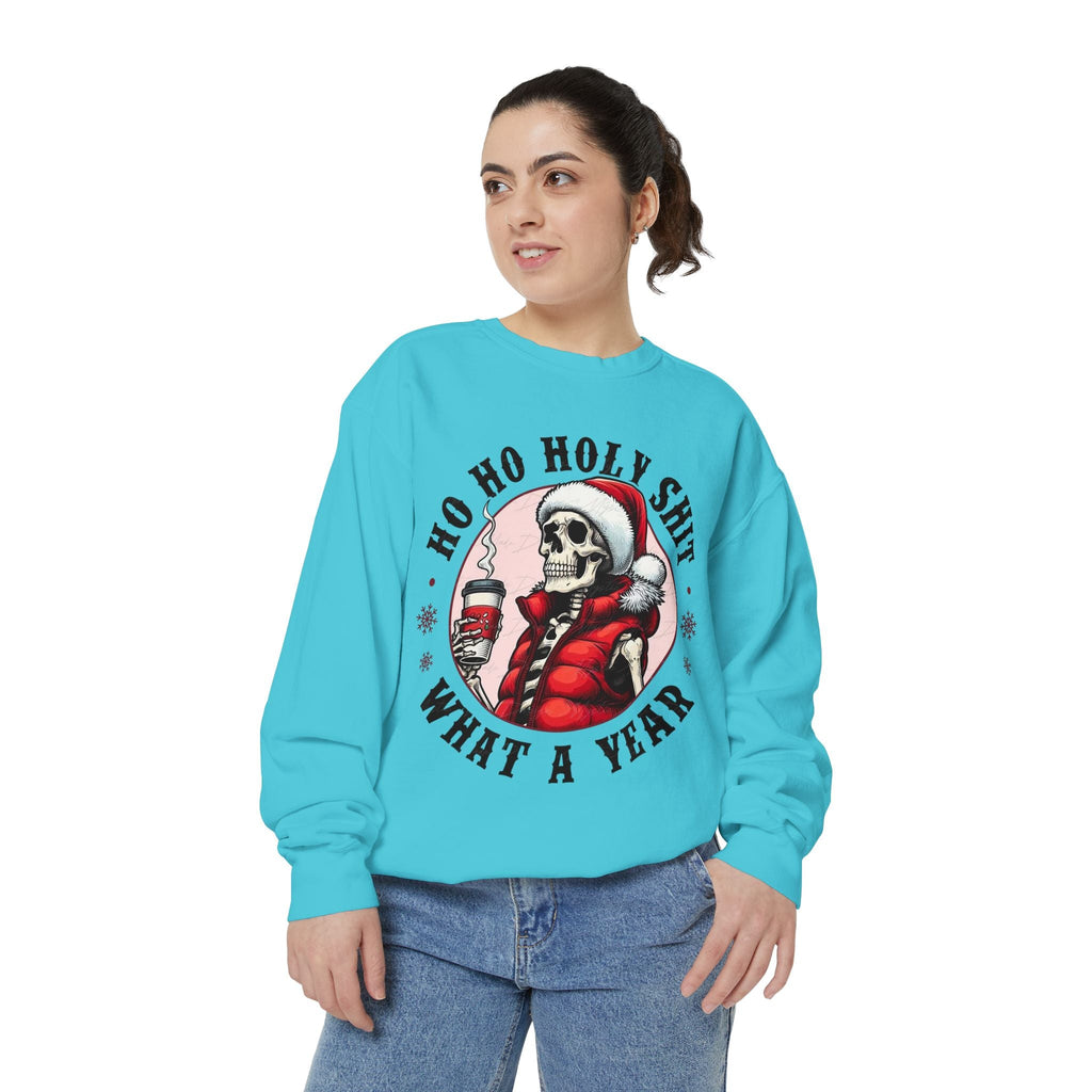 Halloween Holiday cheer Festive Skeleton Sweatshirt - Unisex Garment - Dyed, Holiday Gift, Cozy Vibe, Unique Christmas Apparel, Funny Sweater - Metamorphosis Creations