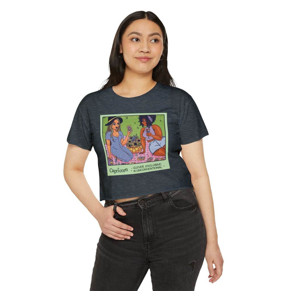 Halloween lovers Women's Festival Crop Top - Playful Capricorn Design, Boho Chic Style, Summer Tops, Festival Outfits, Gift for Her - Metamorphosis Creations