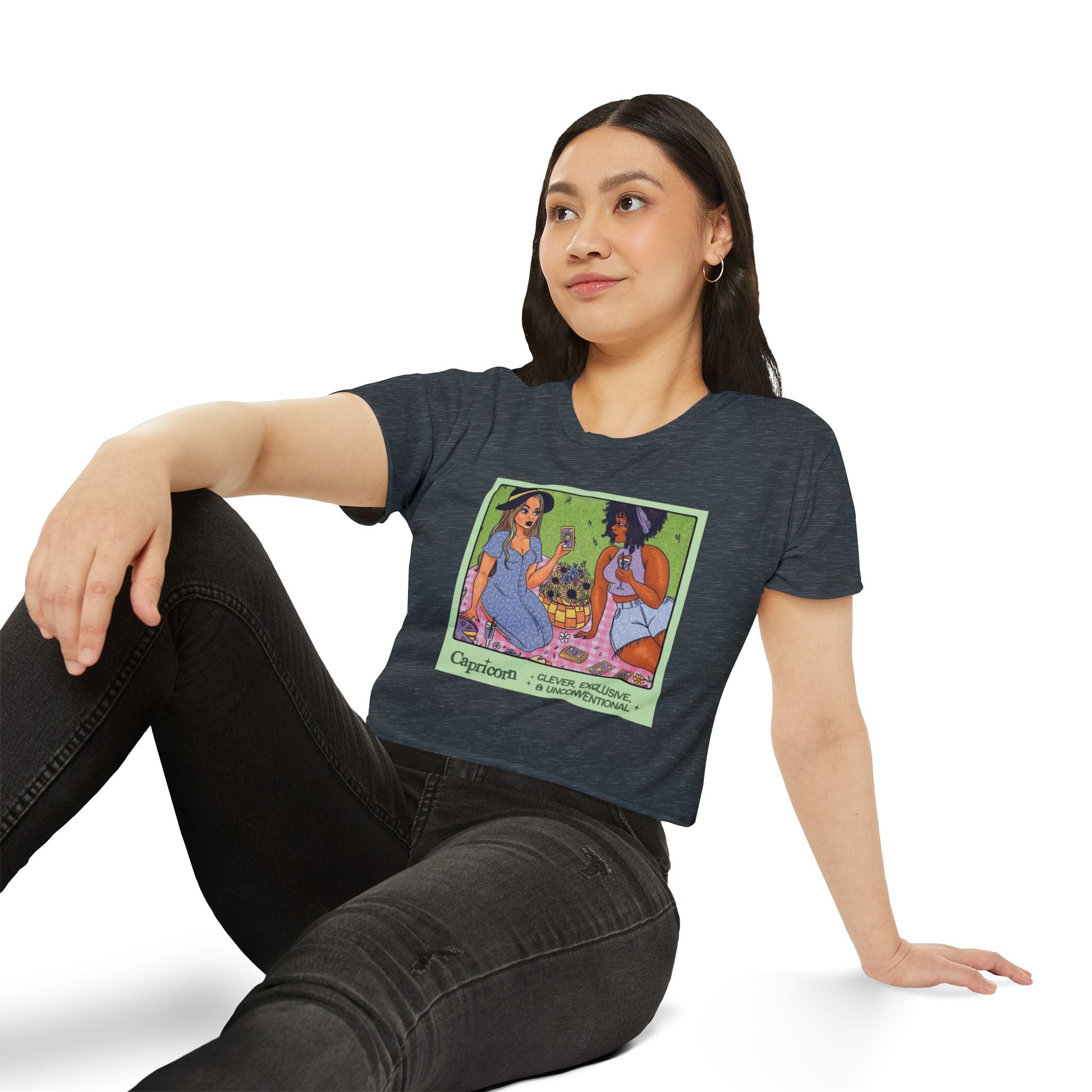 Halloween lovers Women's Festival Crop Top - Playful Capricorn Design, Boho Chic Style, Summer Tops, Festival Outfits, Gift for Her - Metamorphosis Creations