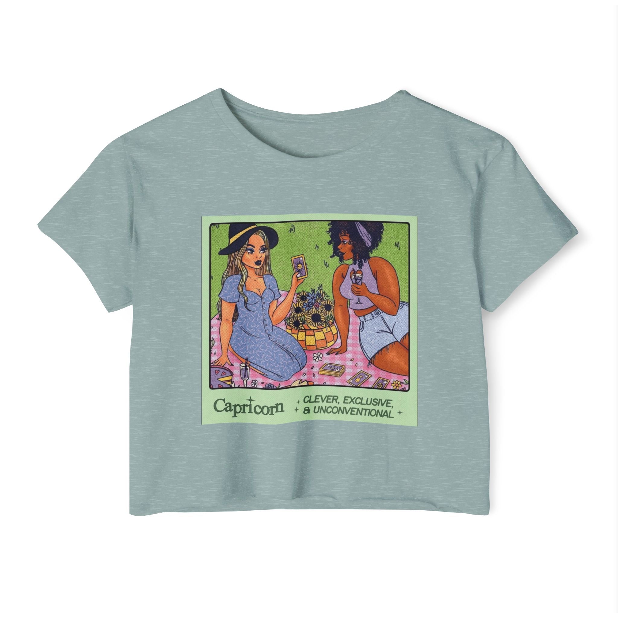 Halloween lovers Women's Festival Crop Top - Playful Capricorn Design, Boho Chic Style, Summer Tops, Festival Outfits, Gift for Her - Metamorphosis Creations