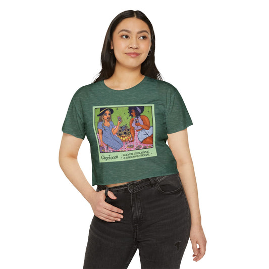 Halloween lovers Women's Festival Crop Top - Playful Capricorn Design, Boho Chic Style, Summer Tops, Festival Outfits, Gift for Her - Metamorphosis Creations