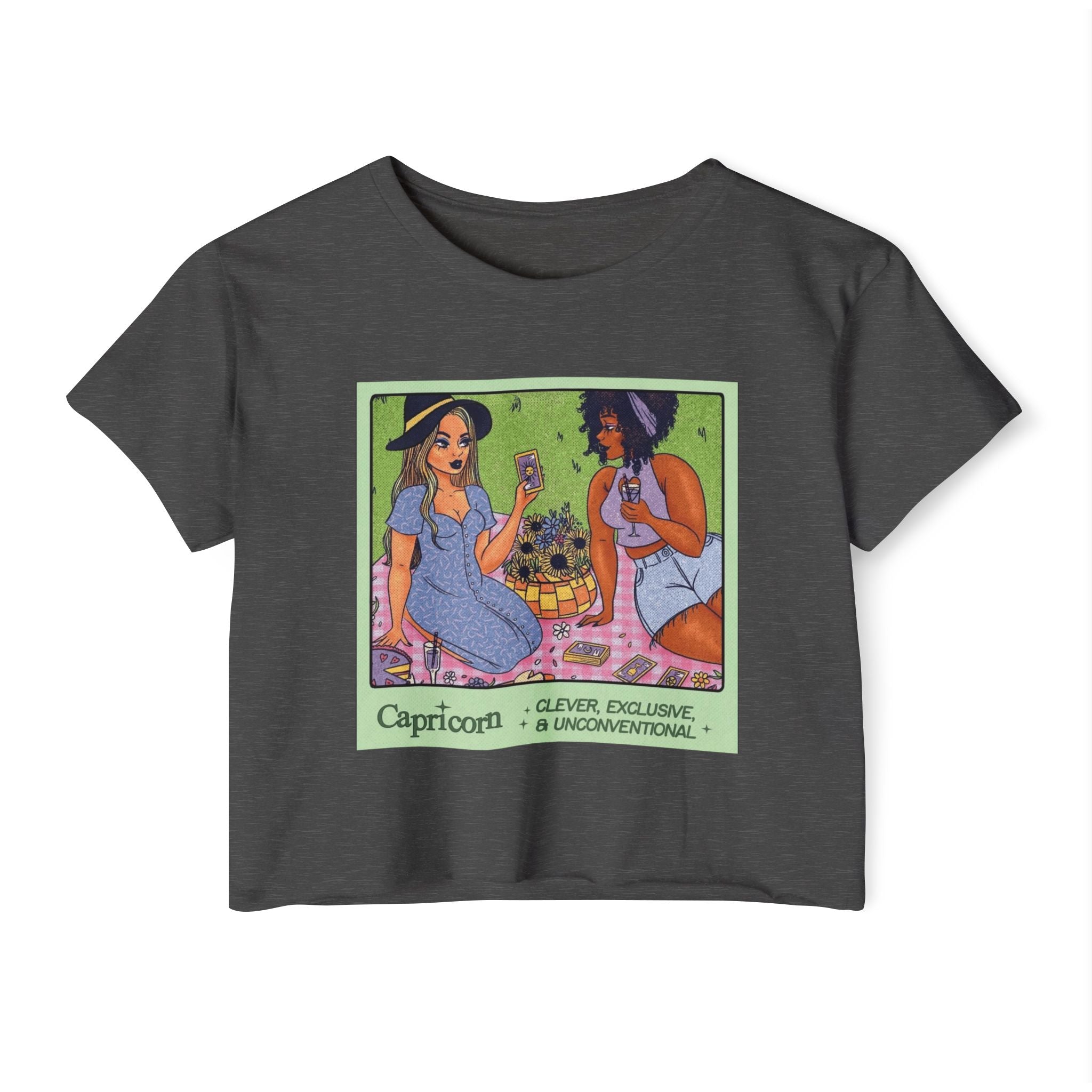 Halloween lovers Women's Festival Crop Top - Playful Capricorn Design, Boho Chic Style, Summer Tops, Festival Outfits, Gift for Her - Metamorphosis Creations