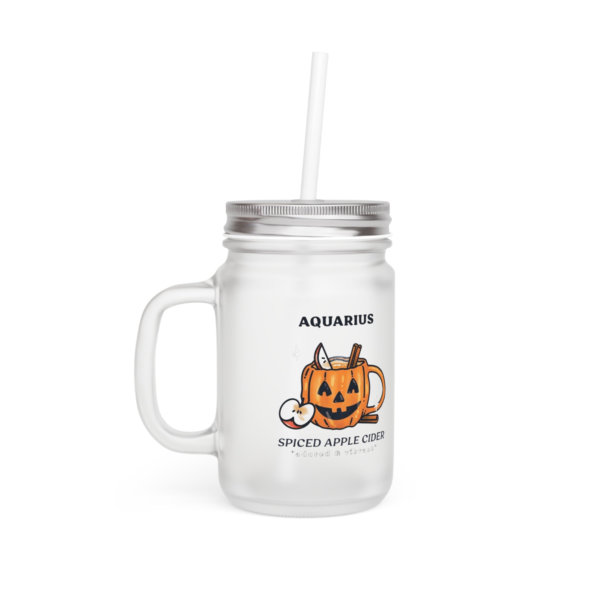 Halloween Mason Jar Drinkware, Spooky Seasonal Cup, Pumpkin Decor, Zodiac Jar, Fall Party Favor - Metamorphosis Creations