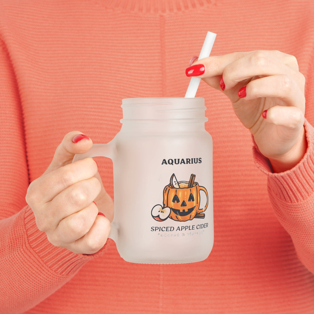 Halloween Mason Jar Drinkware, Spooky Seasonal Cup, Pumpkin Decor, Zodiac Jar, Fall Party Favor - Metamorphosis Creations