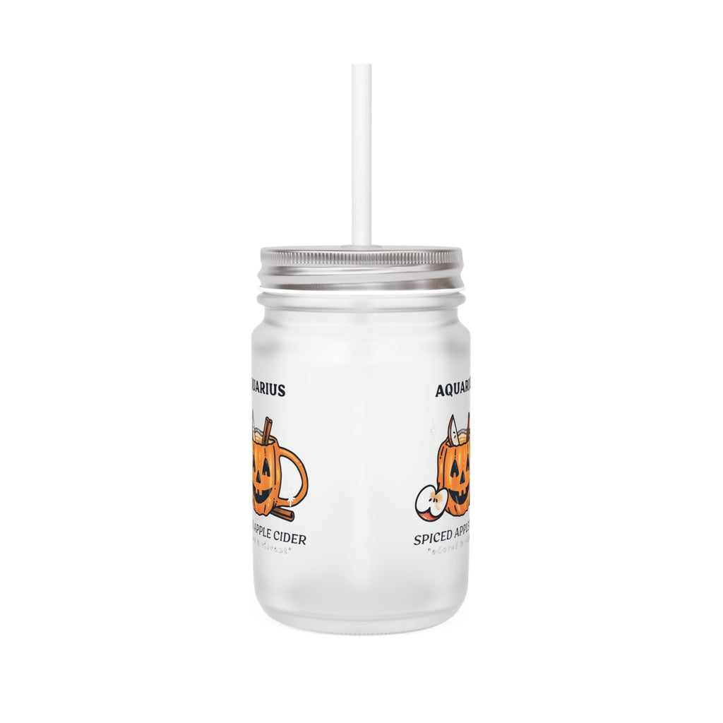 Halloween Mason Jar Drinkware, Spooky Seasonal Cup, Pumpkin Decor, Zodiac Jar, Fall Party Favor - Metamorphosis Creations