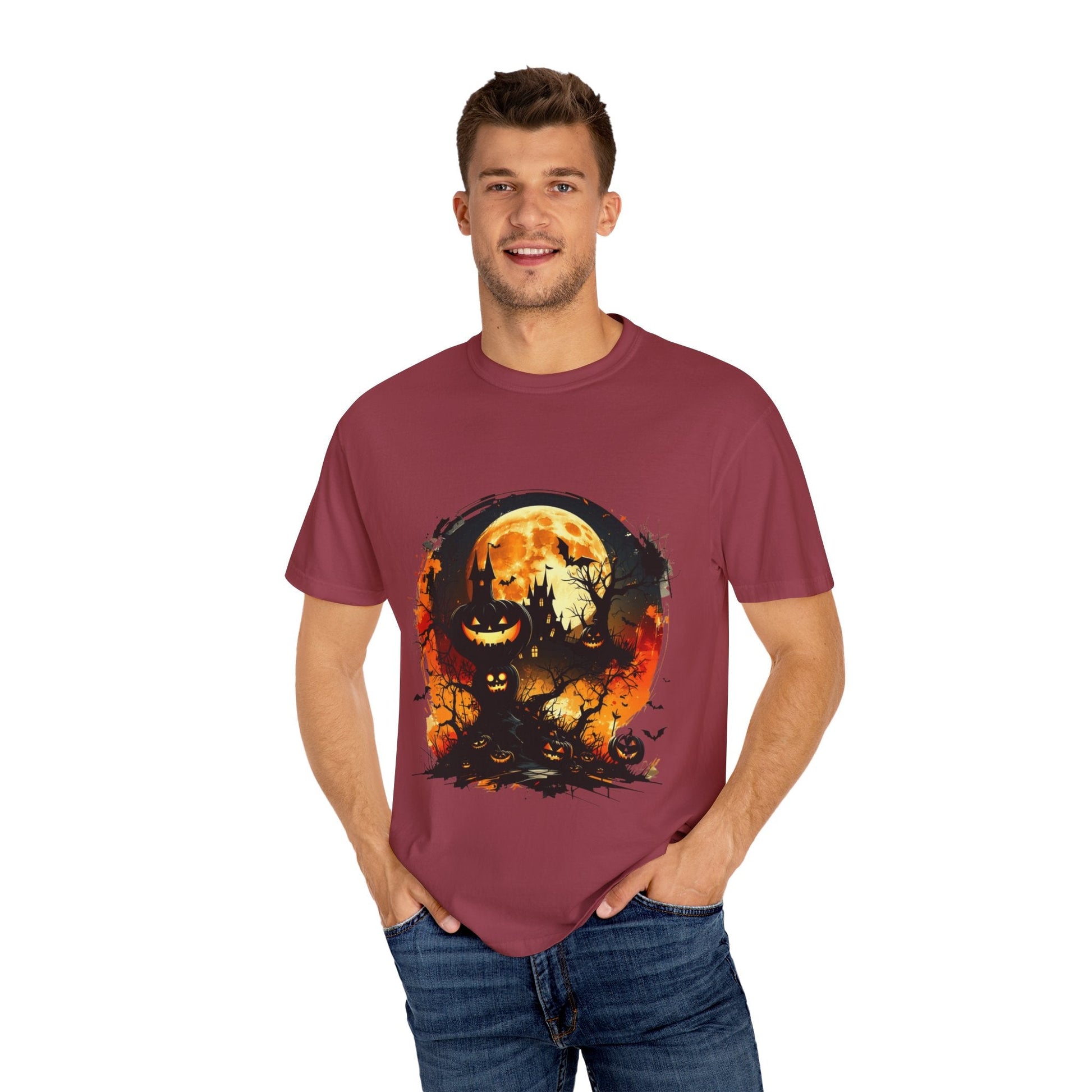 Halloween Moon Graphic T-shirt, Unisex Spooky Shirt, Fall Outfit, October Fest Tee, Halloween Party Wear, Trick or Treat T-shirt - Metamorphosis Creations