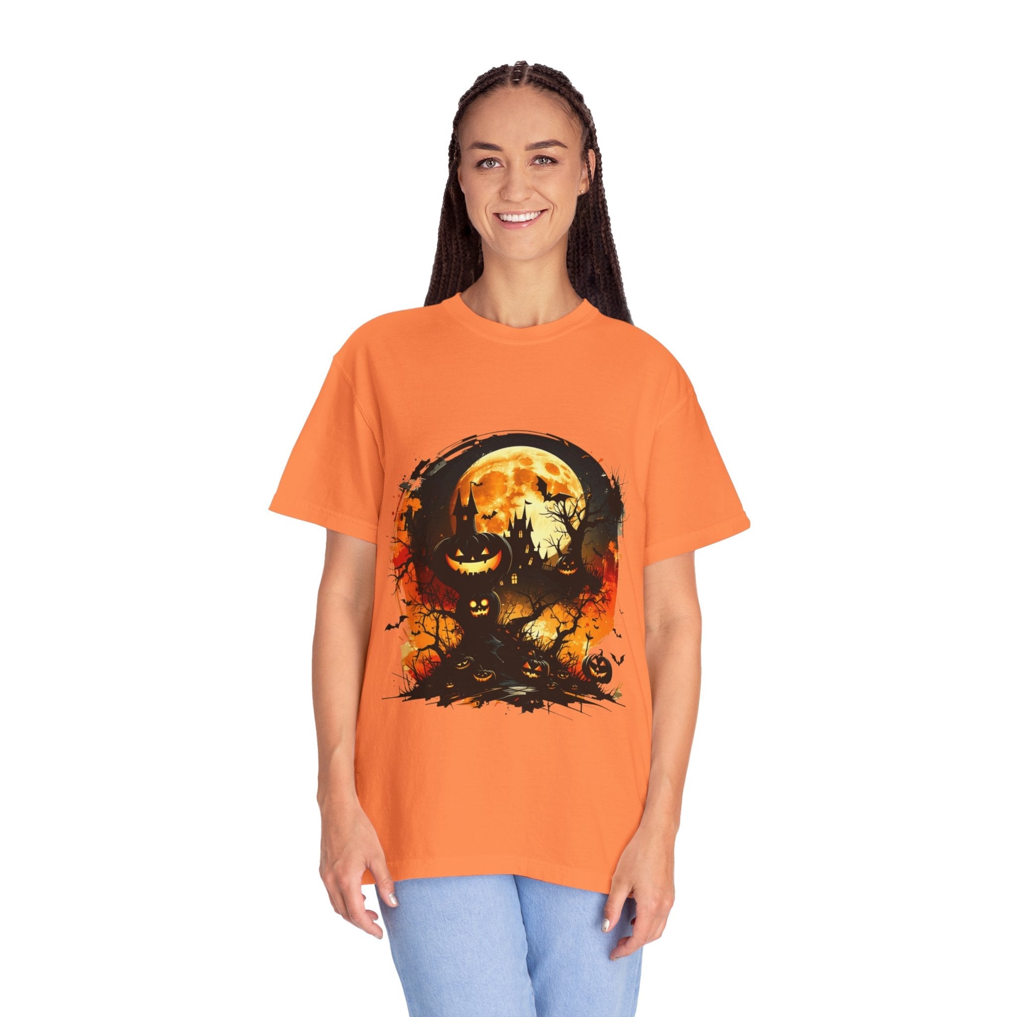 Halloween Moon Graphic T-shirt, Unisex Spooky Shirt, Fall Outfit, October Fest Tee, Halloween Party Wear, Trick or Treat T-shirt - Metamorphosis Creations