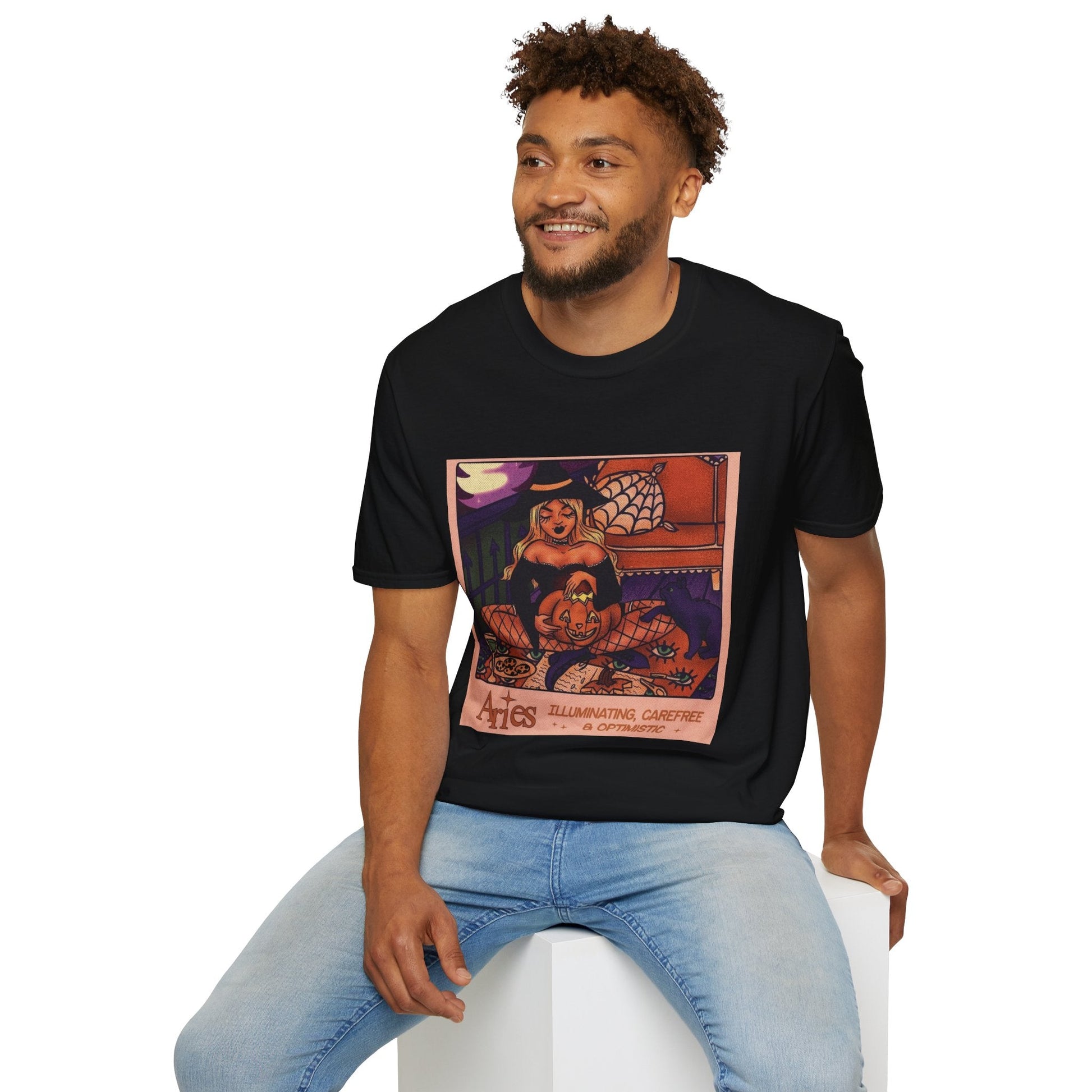 halloween shirt Illuminated Carefree & Optimistic T-Shirt, Halloween Apparel, Unisex Graphic Tee, Cozy Casual Wear, Unique Gift Idea - Metamorphosis Creations