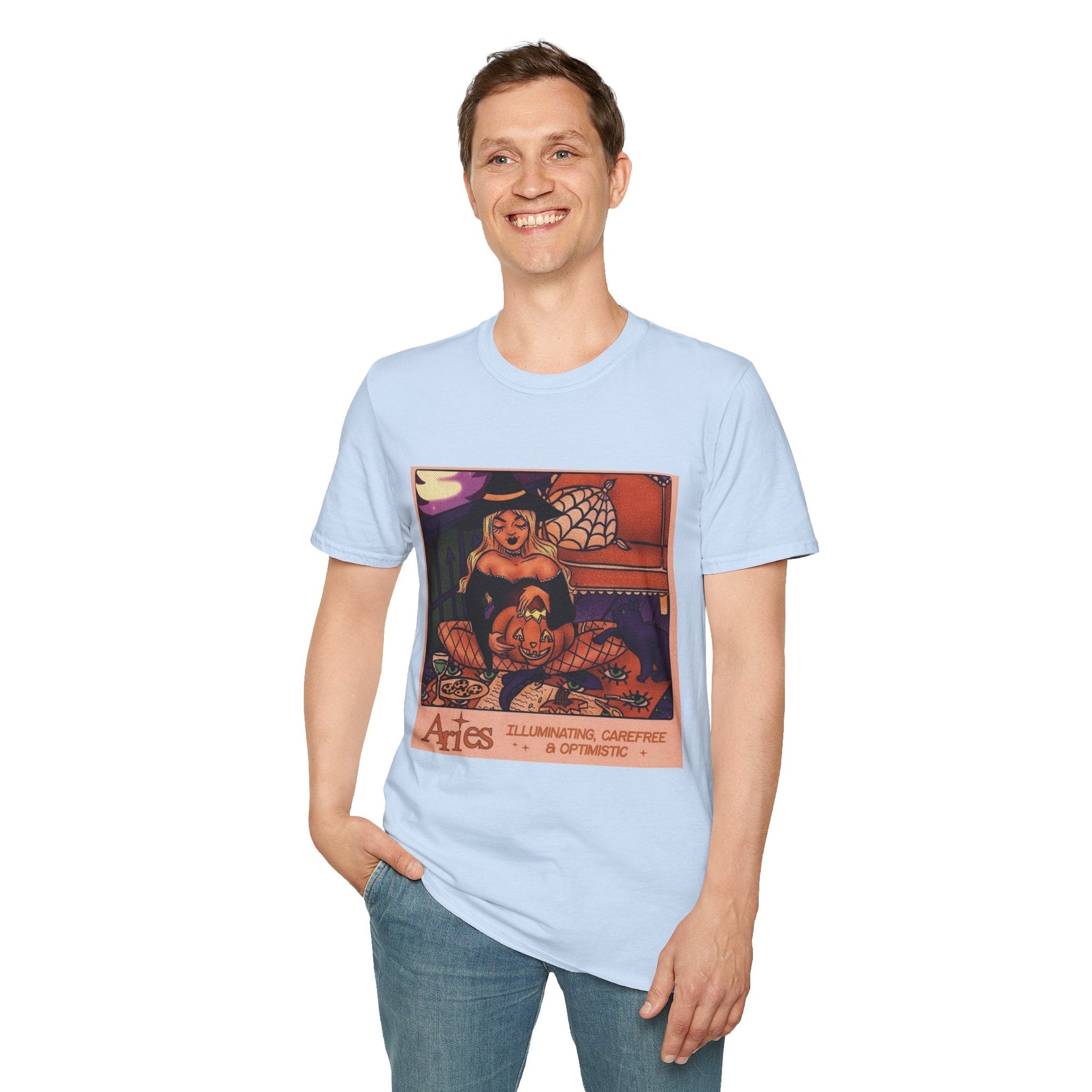halloween shirt Illuminated Carefree & Optimistic T-Shirt, Halloween Apparel, Unisex Graphic Tee, Cozy Casual Wear, Unique Gift Idea - Metamorphosis Creations