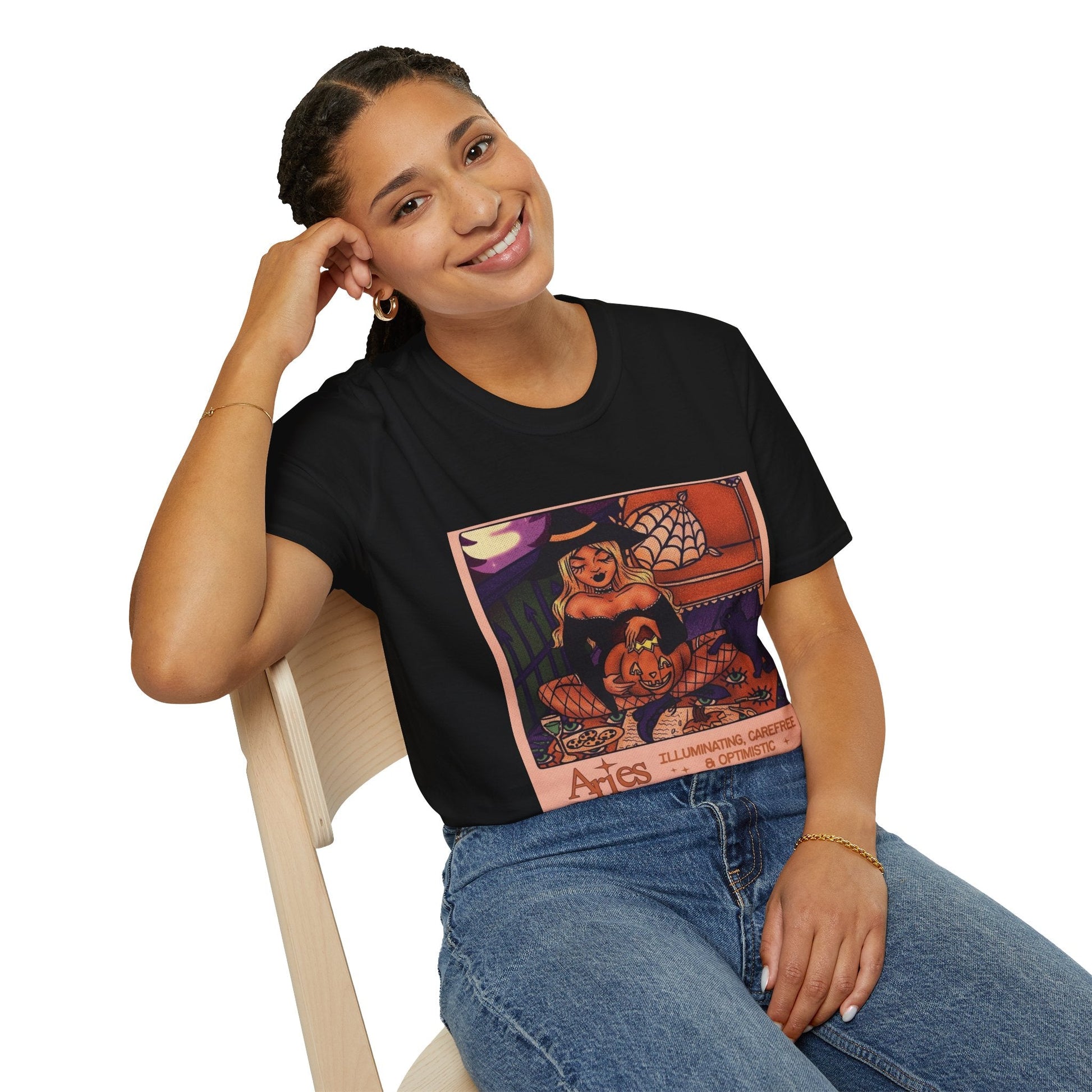 halloween shirt Illuminated Carefree & Optimistic T-Shirt, Halloween Apparel, Unisex Graphic Tee, Cozy Casual Wear, Unique Gift Idea - Metamorphosis Creations