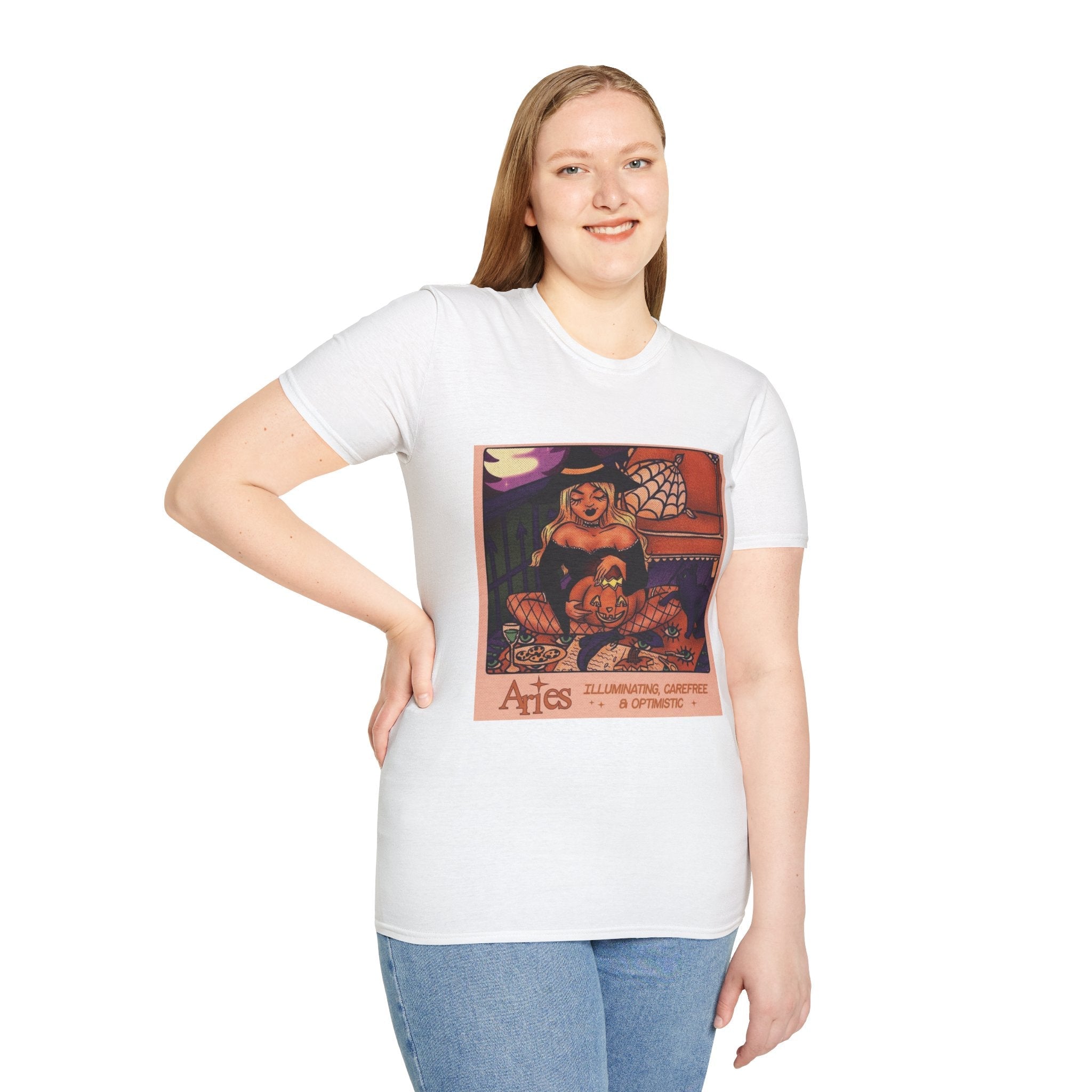 halloween shirt Illuminated Carefree & Optimistic T-Shirt, Halloween Apparel, Unisex Graphic Tee, Cozy Casual Wear, Unique Gift Idea - Metamorphosis Creations