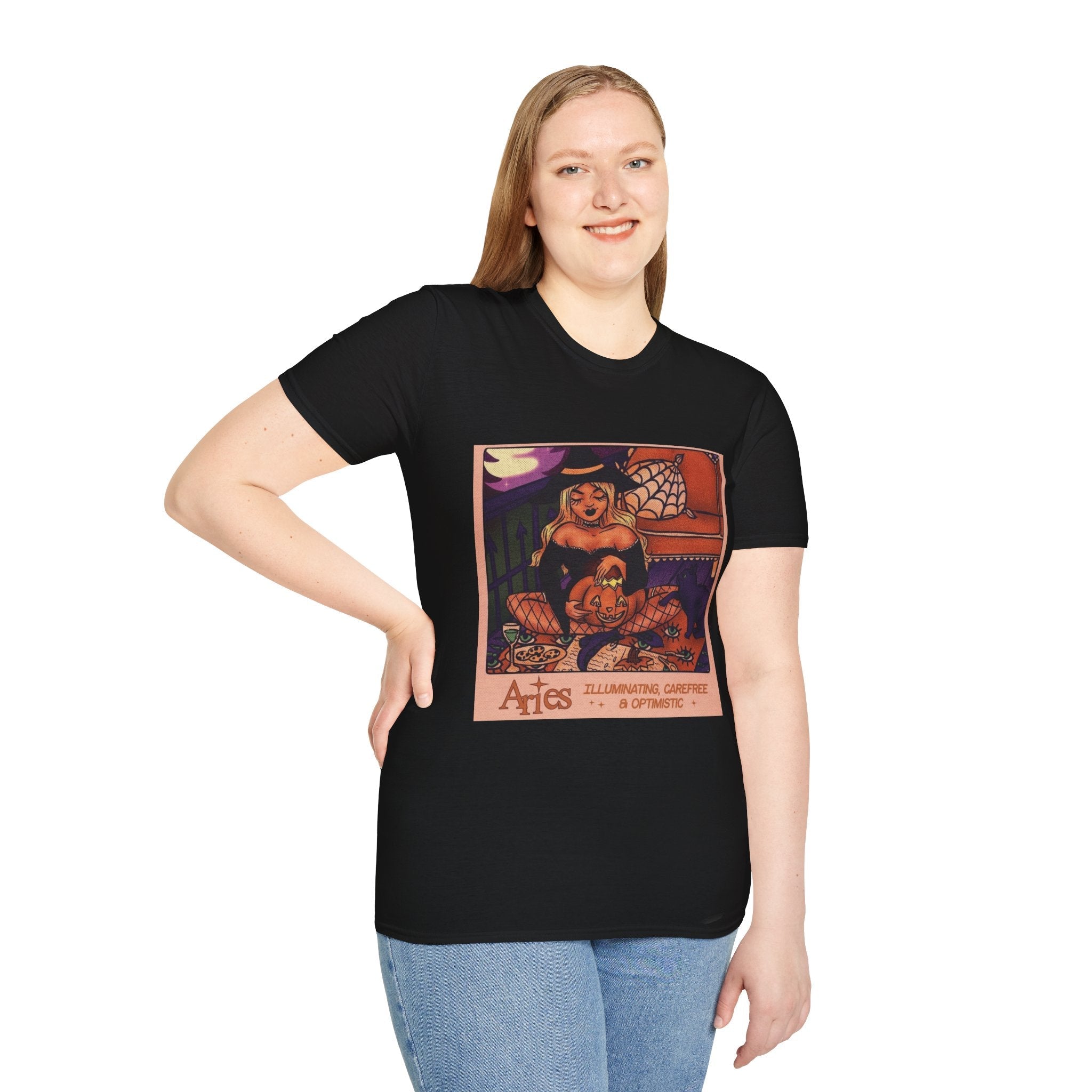 halloween shirt Illuminated Carefree & Optimistic T-Shirt, Halloween Apparel, Unisex Graphic Tee, Cozy Casual Wear, Unique Gift Idea - Metamorphosis Creations