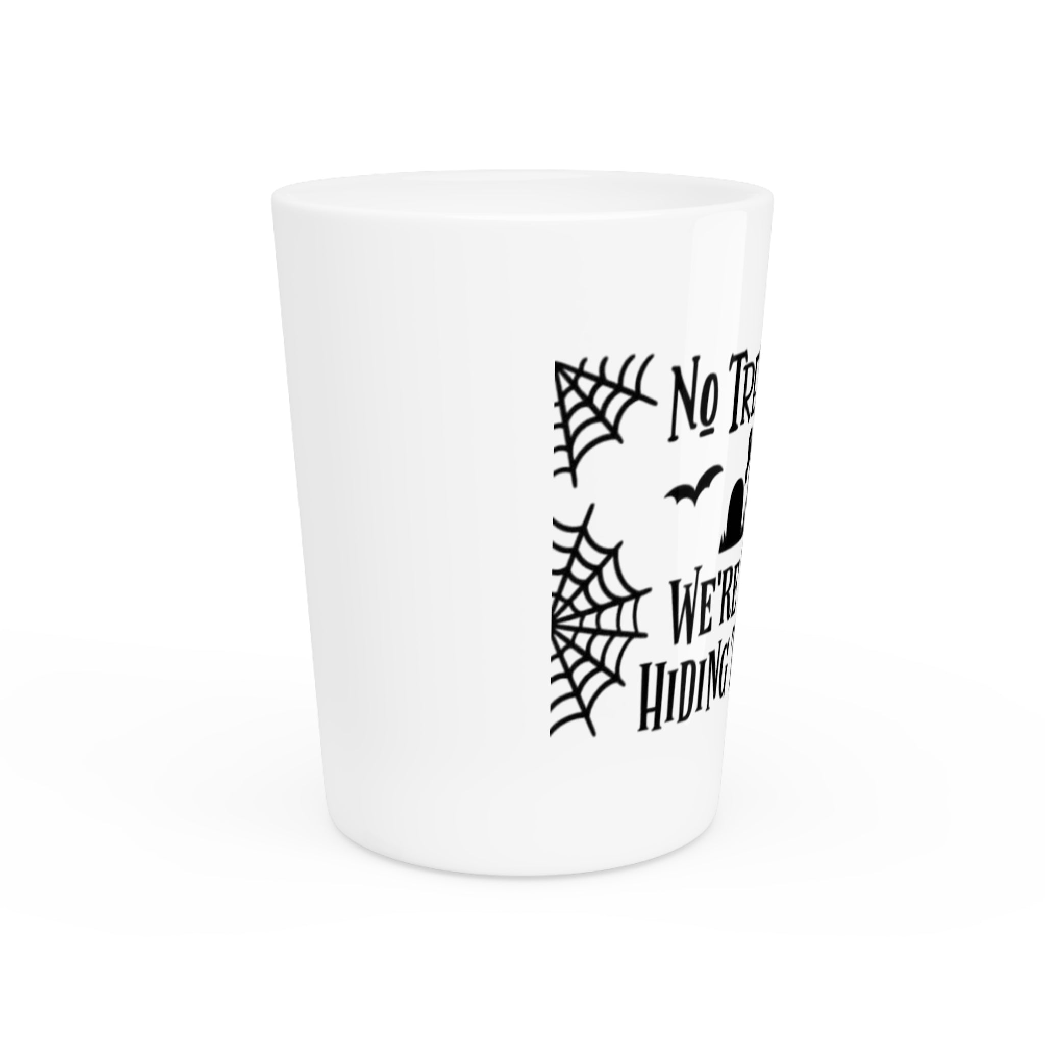 Halloween Shot Glass, No Trespassing Statement Glass, Party Favors, Unique Decor, Fun Gift for Spooky Celebrations, Housewarming - Metamorphosis Creations