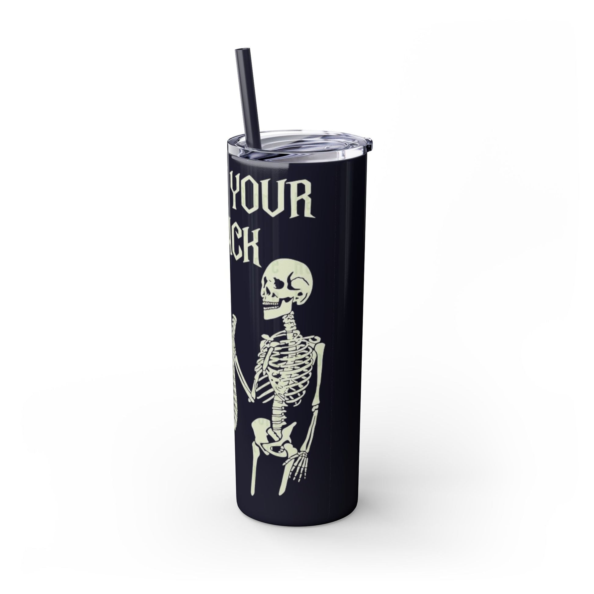 Halloween Skeleton - Themed Tumbler, Got Your Back Drinkware, I Got Your Back Skinny Tumbler, Cute Gifts for Halloween, Fun Vibes for Parties - Metamorphosis Creations