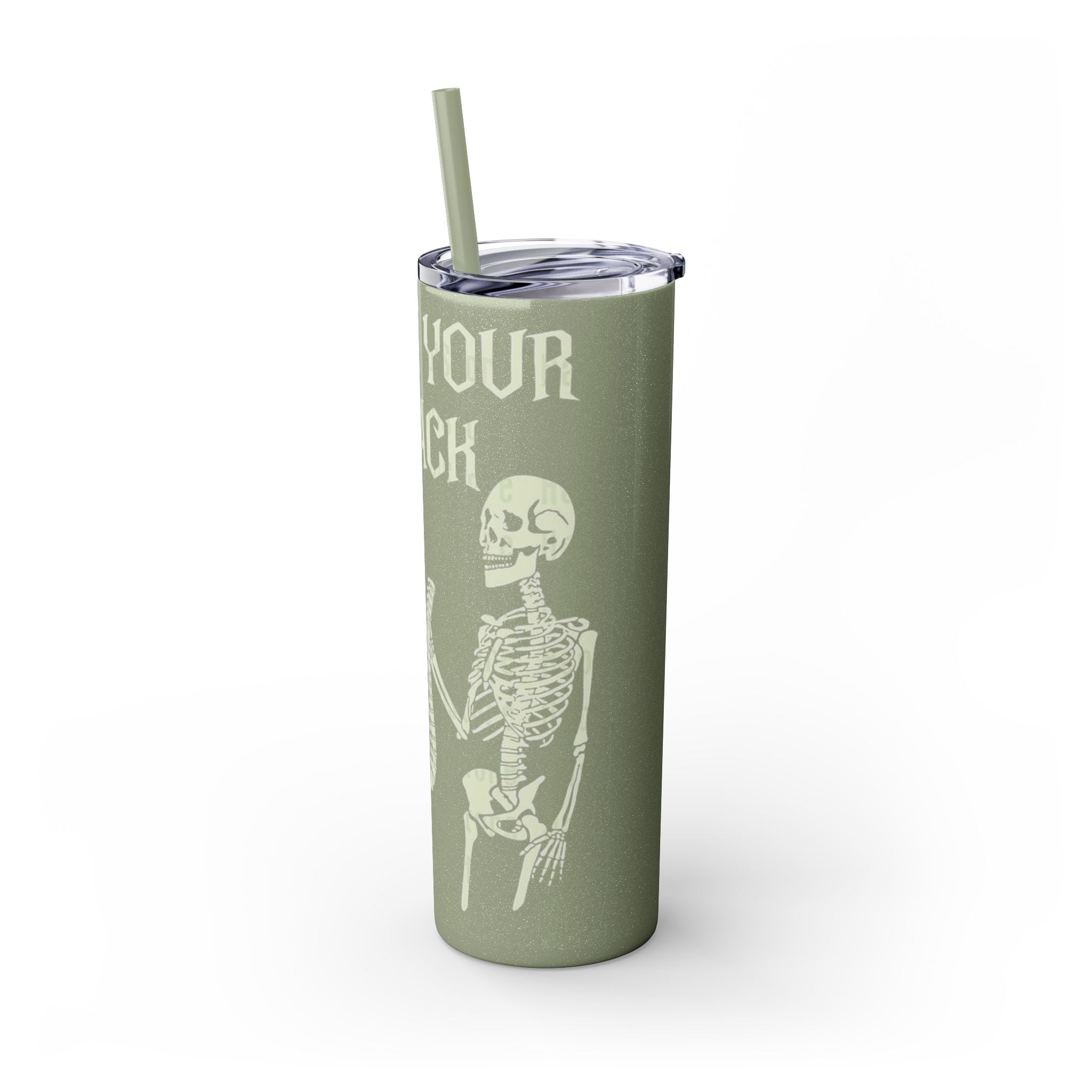 Halloween Skeleton - Themed Tumbler, Got Your Back Drinkware, I Got Your Back Skinny Tumbler, Cute Gifts for Halloween, Fun Vibes for Parties - Metamorphosis Creations