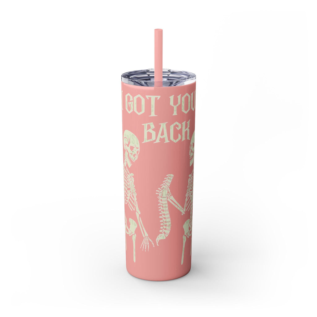 Halloween Skeleton - Themed Tumbler, Got Your Back Drinkware, I Got Your Back Skinny Tumbler, Cute Gifts for Halloween, Fun Vibes for Parties - Metamorphosis Creations
