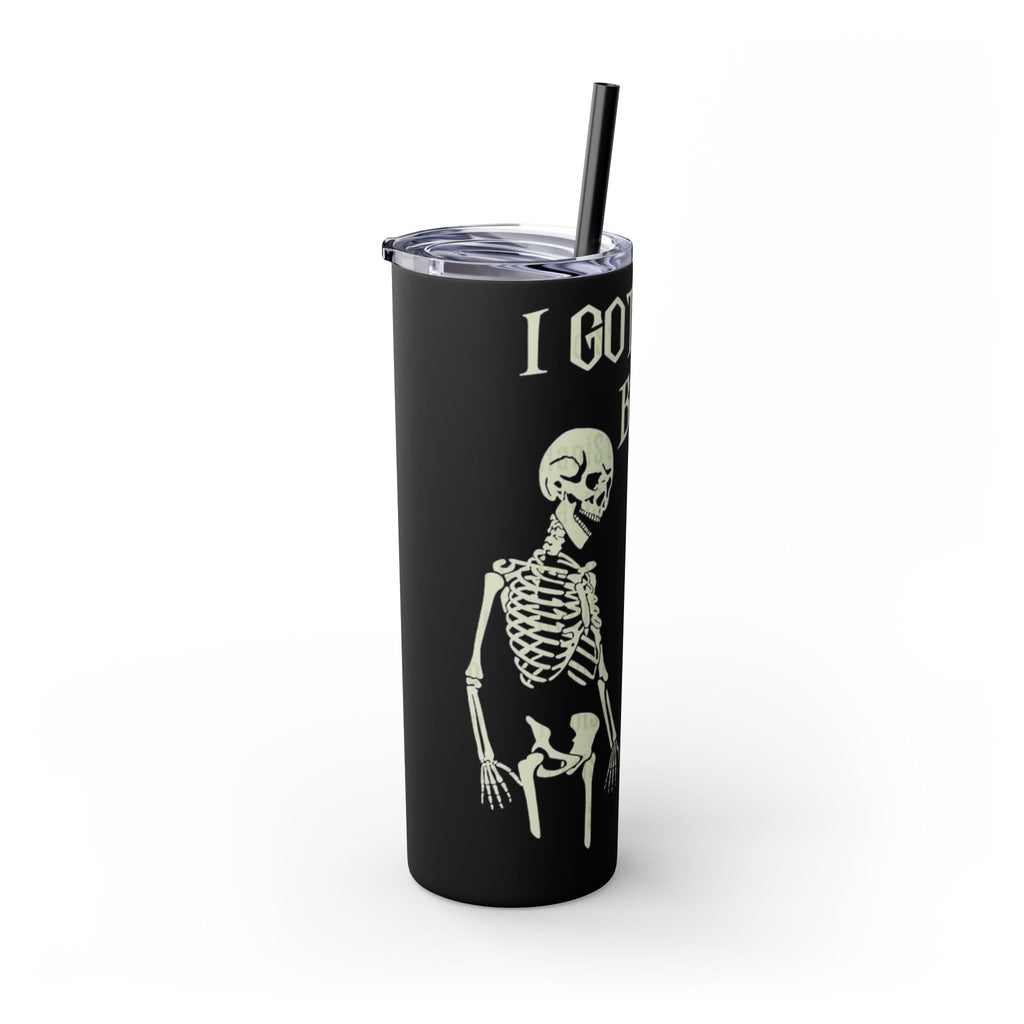 Halloween Skeleton - Themed Tumbler, Got Your Back Drinkware, I Got Your Back Skinny Tumbler, Cute Gifts for Halloween, Fun Vibes for Parties - Metamorphosis Creations