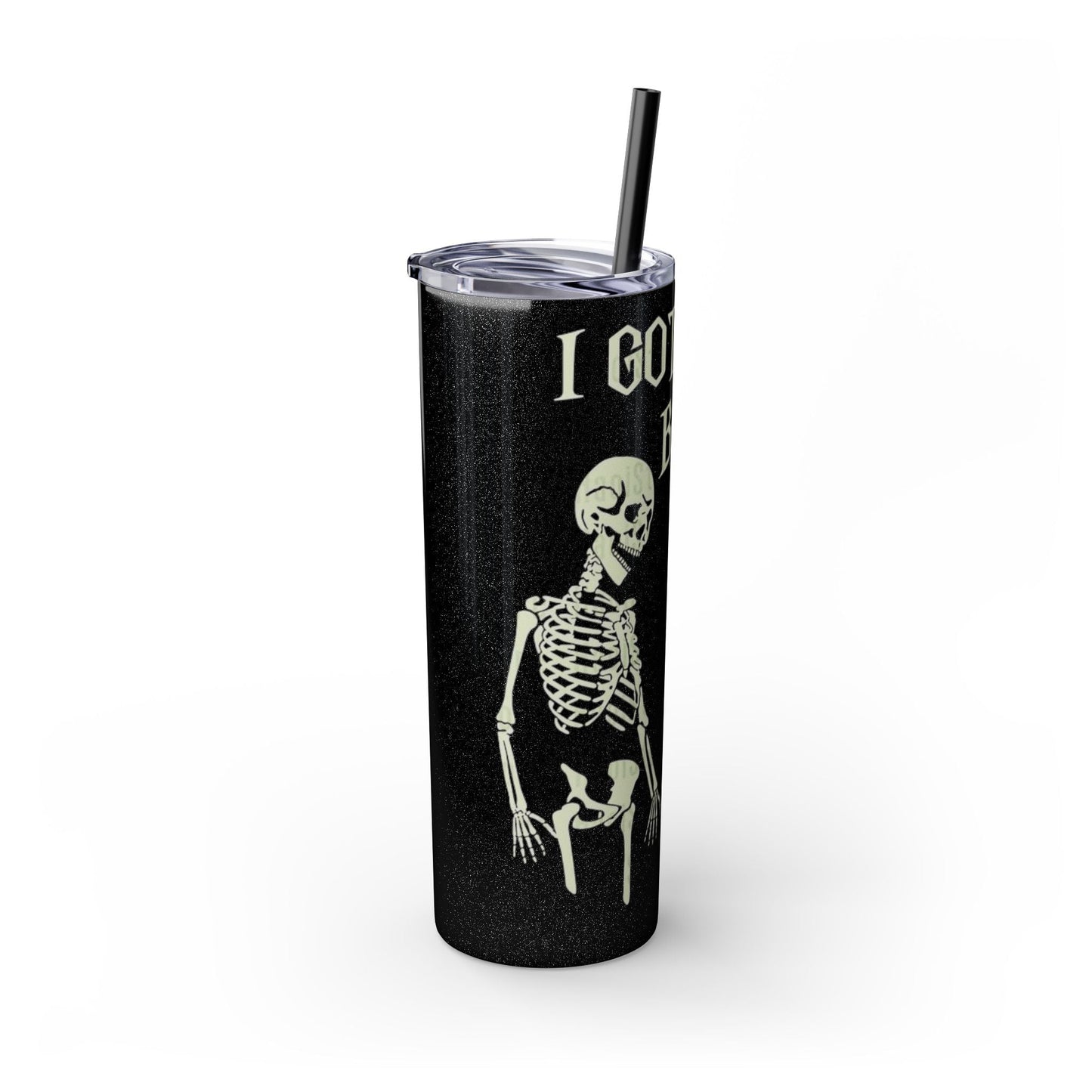 Halloween Skeleton - Themed Tumbler, Got Your Back Drinkware, I Got Your Back Skinny Tumbler, Cute Gifts for Halloween, Fun Vibes for Parties - Metamorphosis Creations