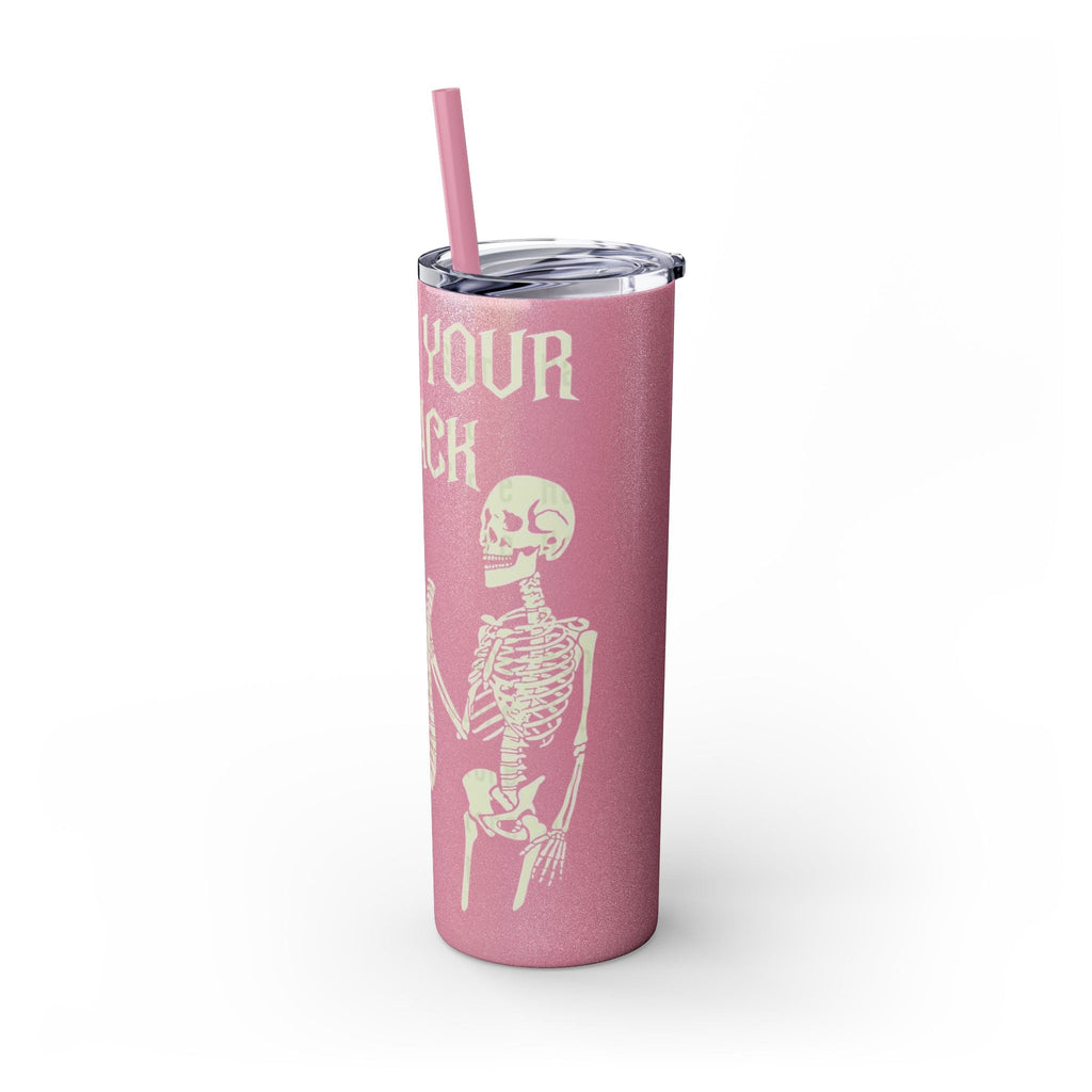 Halloween Skeleton - Themed Tumbler, Got Your Back Drinkware, I Got Your Back Skinny Tumbler, Cute Gifts for Halloween, Fun Vibes for Parties - Metamorphosis Creations