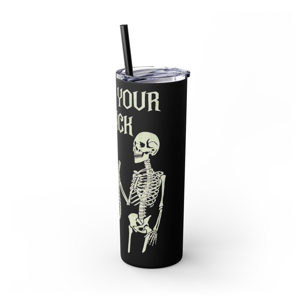 Halloween Skeleton - Themed Tumbler, Got Your Back Drinkware, I Got Your Back Skinny Tumbler, Cute Gifts for Halloween, Fun Vibes for Parties - Metamorphosis Creations